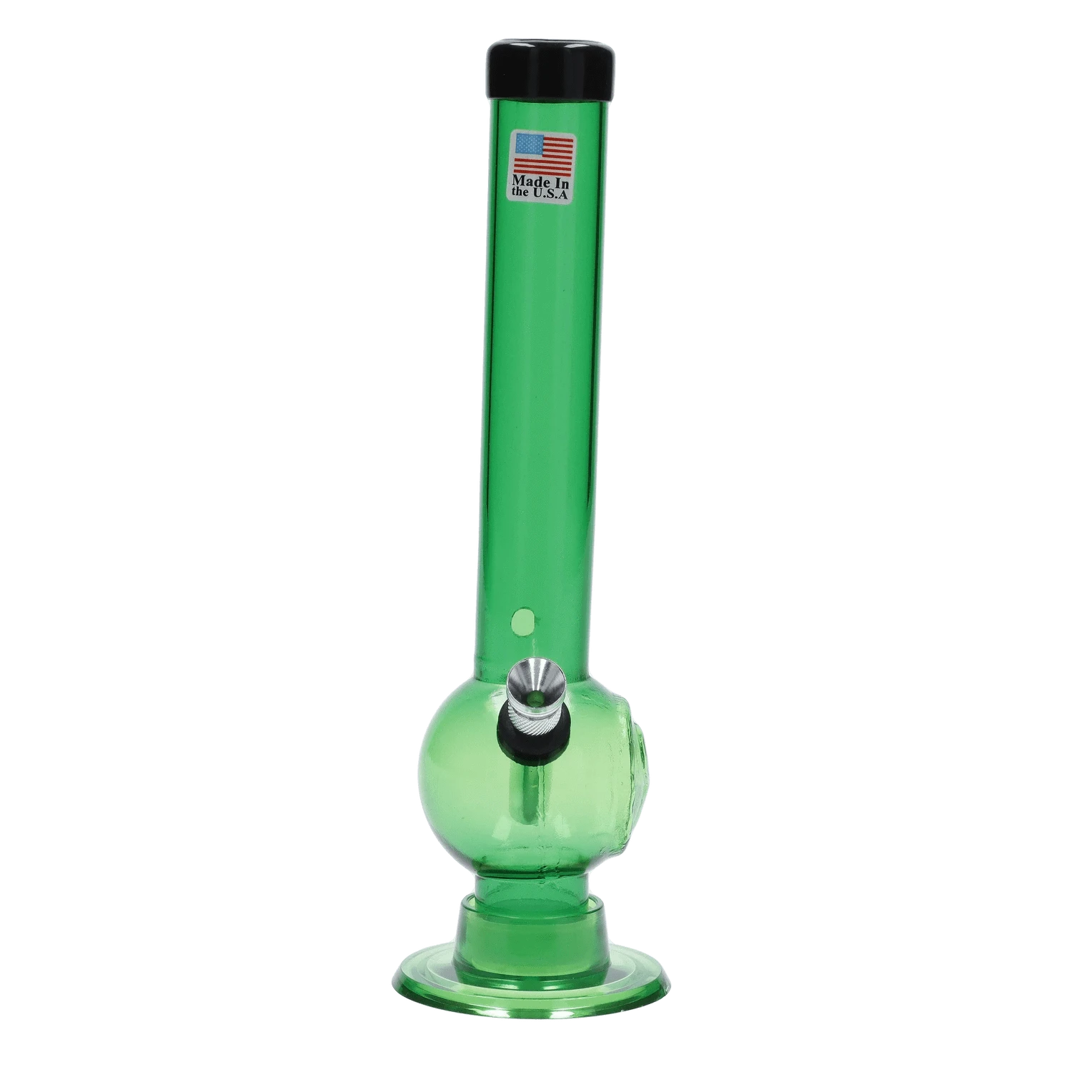JM Plastic Water Pipe Dark Green JM Plastics Magic 8 Ball Base with Carb Hole Acrylic Water Pipe - 8 in.