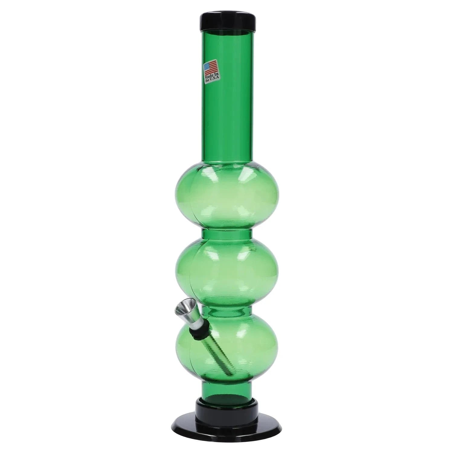 JM Plastic Water Pipe Dark Green JM Plastics Triple Bubble Acrylic Water Pipe - 12 in.