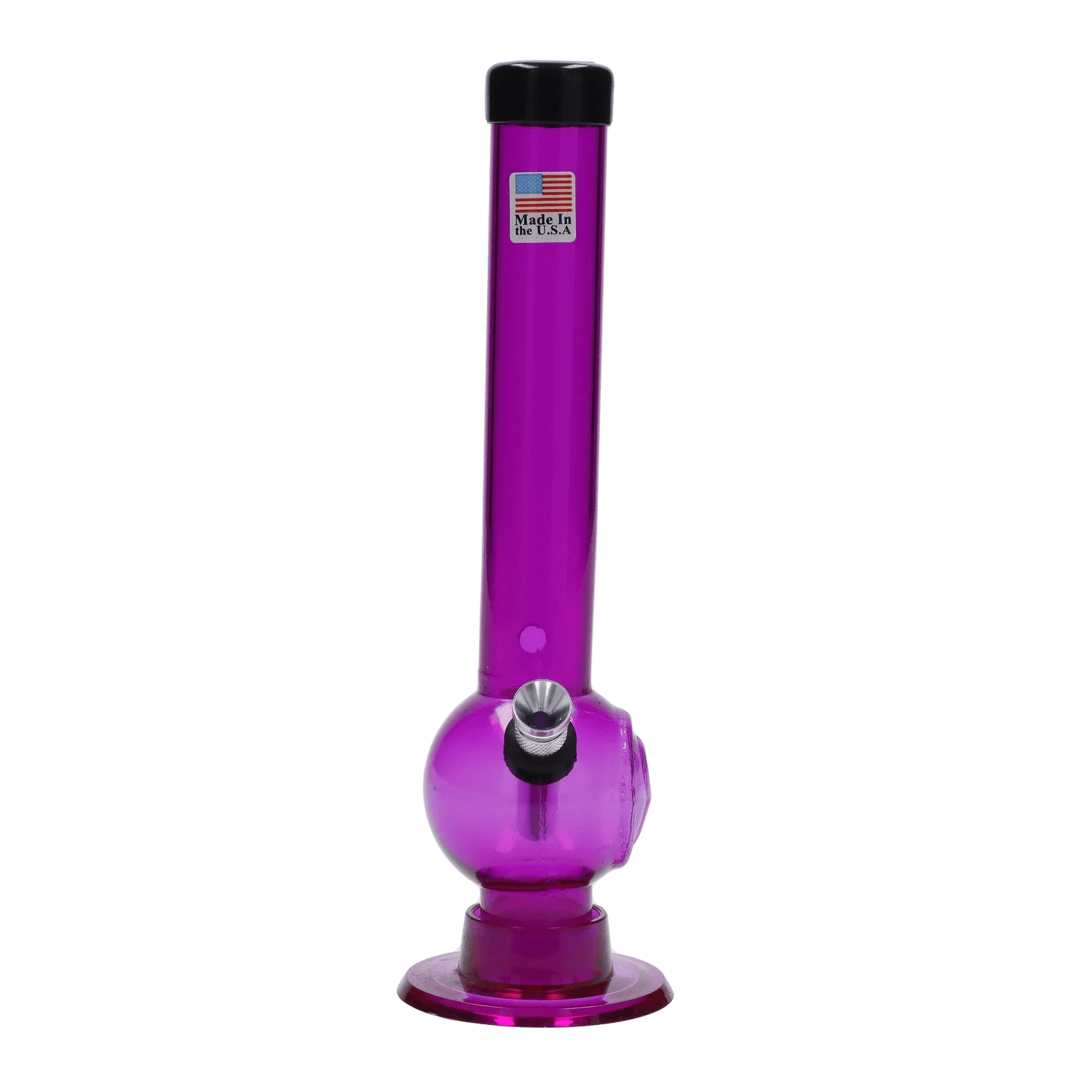 JM Plastic Water Pipe Dark Purple JM Plastics Magic 8 Ball Base with Carb Hole Acrylic Water Pipe - 8 in.