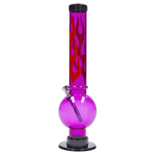 JM Plastic Water Pipe JM Plastics Flame Bubble Base Acrylic Water Pipe - 12 in.