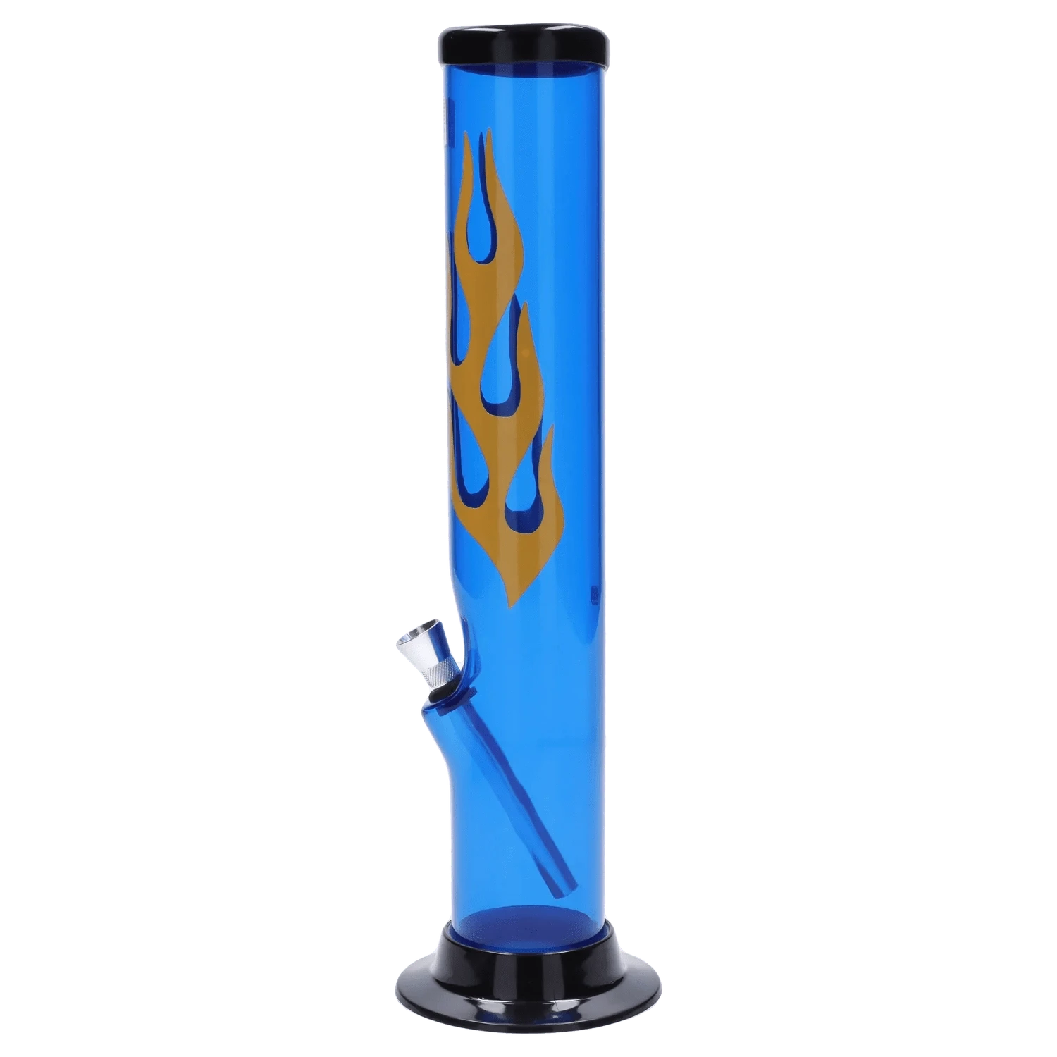 JM Plastic Water Pipe JM Plastics Flame Straight Tube with Carb Hole Acrylic Water Pipe - 12 in.