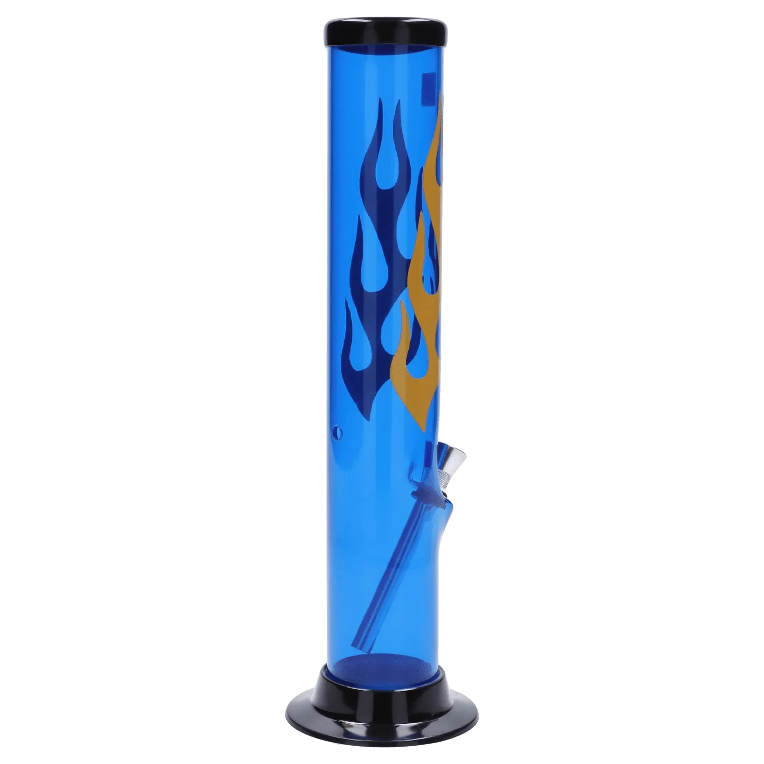 JM Plastic Water Pipe JM Plastics Flame Straight Tube with Carb Hole Acrylic Water Pipe - 12 in.