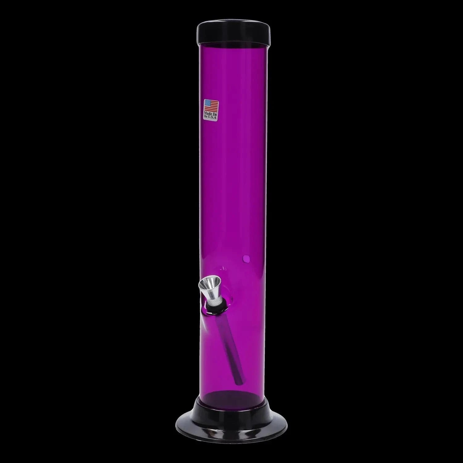 JM Plastic Water Pipe JM Plastics Large Straight Tube with Carb Hole Acrylic Water Pipe - 12 in.