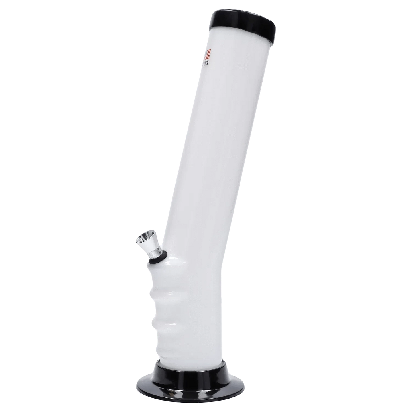 JM Plastic Water Pipe JM Plastics Straight Tube Bent Neck with Grip and Carb Hole Acrylic Water Pipe - 12 in.