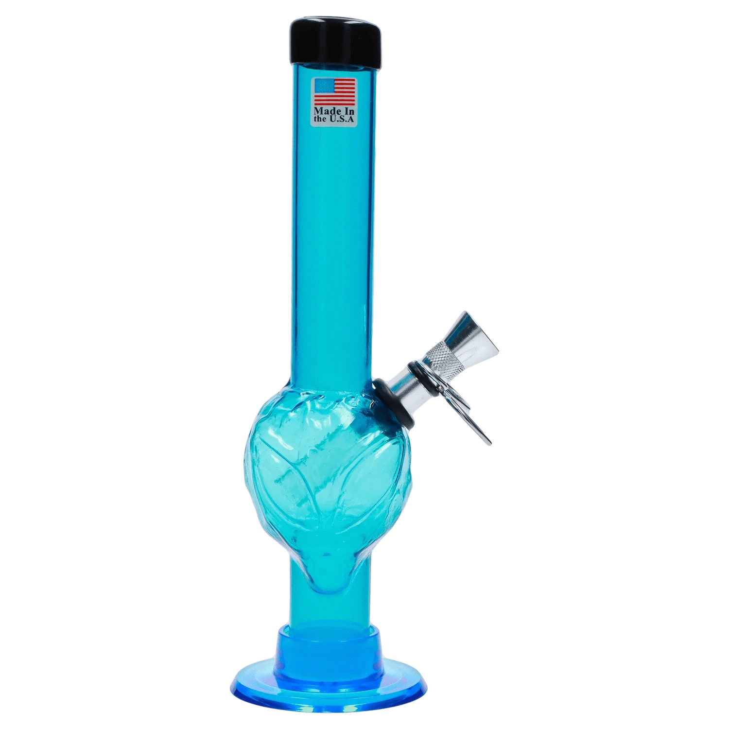 JM Plastic Water Pipe Light Blue JM Plastics Alien Base with Pull Slide Acrylic Water Pipe - 8 in.