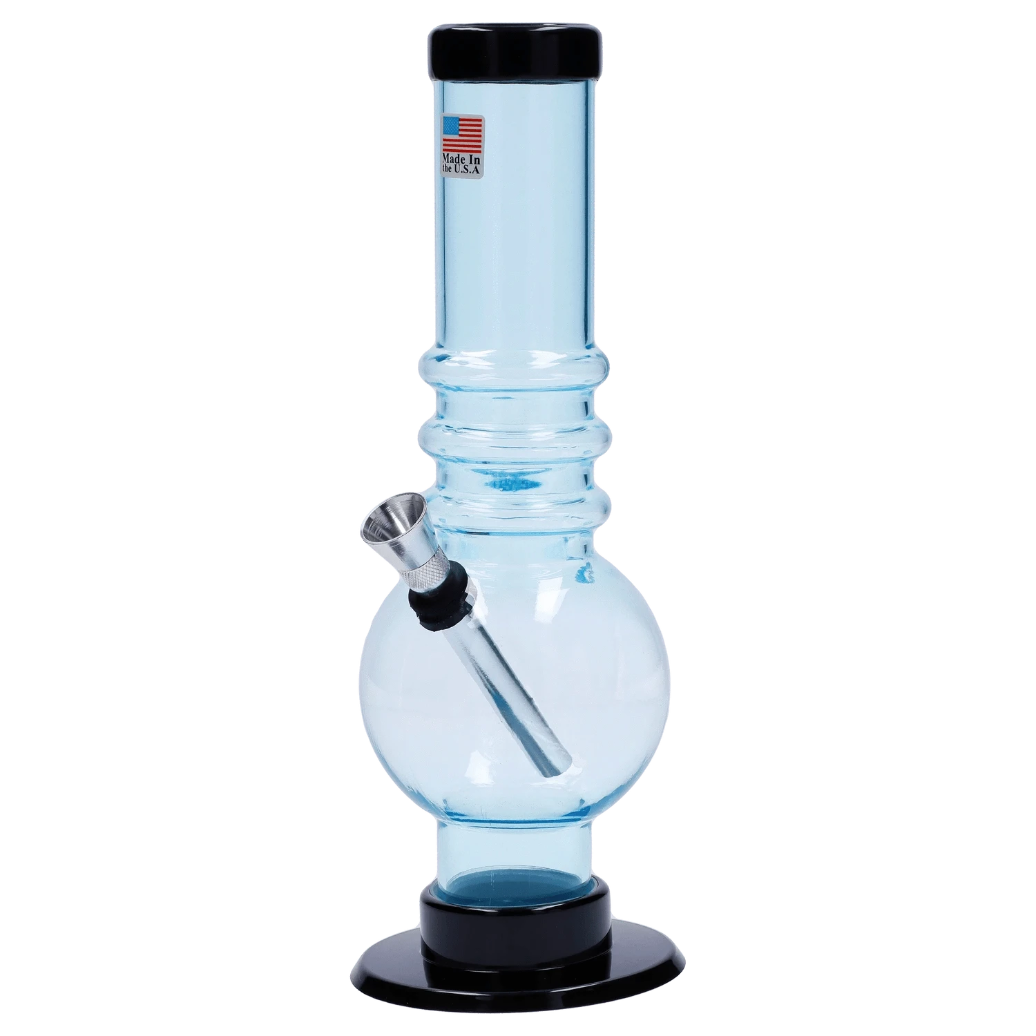 JM Plastic Water Pipe Light Blue JM Plastics Bubble Base with Grip Acrylic Water Pipe - 9 in.