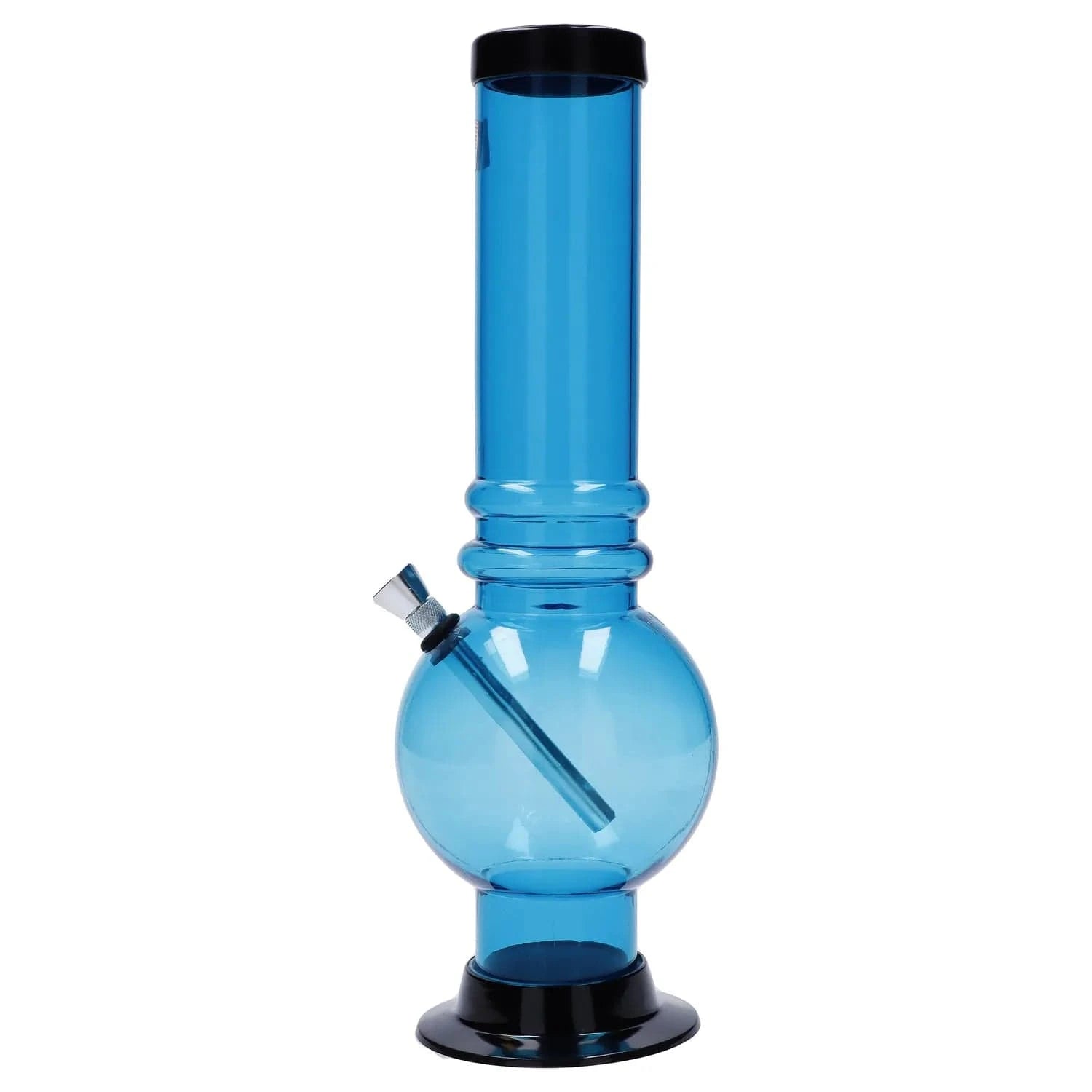 JM Plastic Water Pipe Light Blue JM Plastics Large Bubble Base with Grip Acrylic Water Pipe - 12 in.
