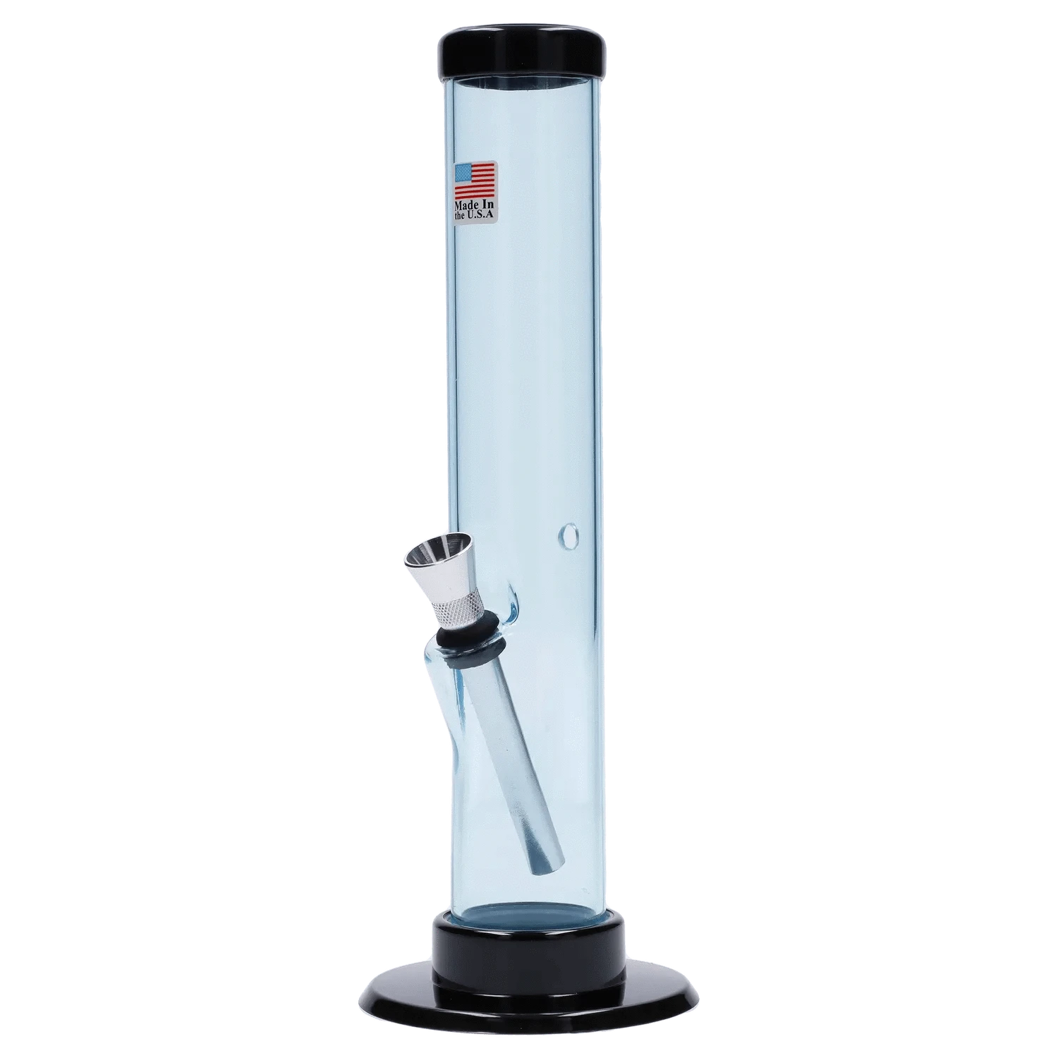 JM Plastic Water Pipe Light Blue JM Plastics Straight Tube with Carb Hole Acrylic Water Pipe - 9 in.