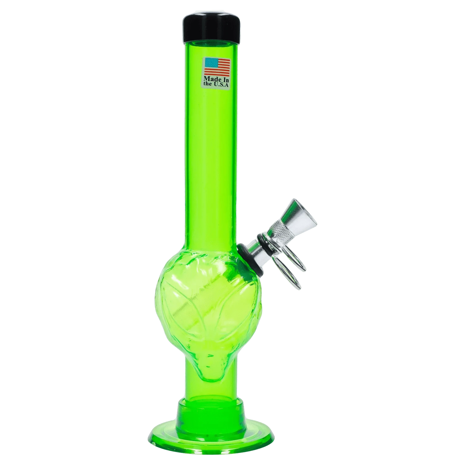 JM Plastic Water Pipe Light Green JM Plastics Alien Base with Pull Slide Acrylic Water Pipe - 8 in.