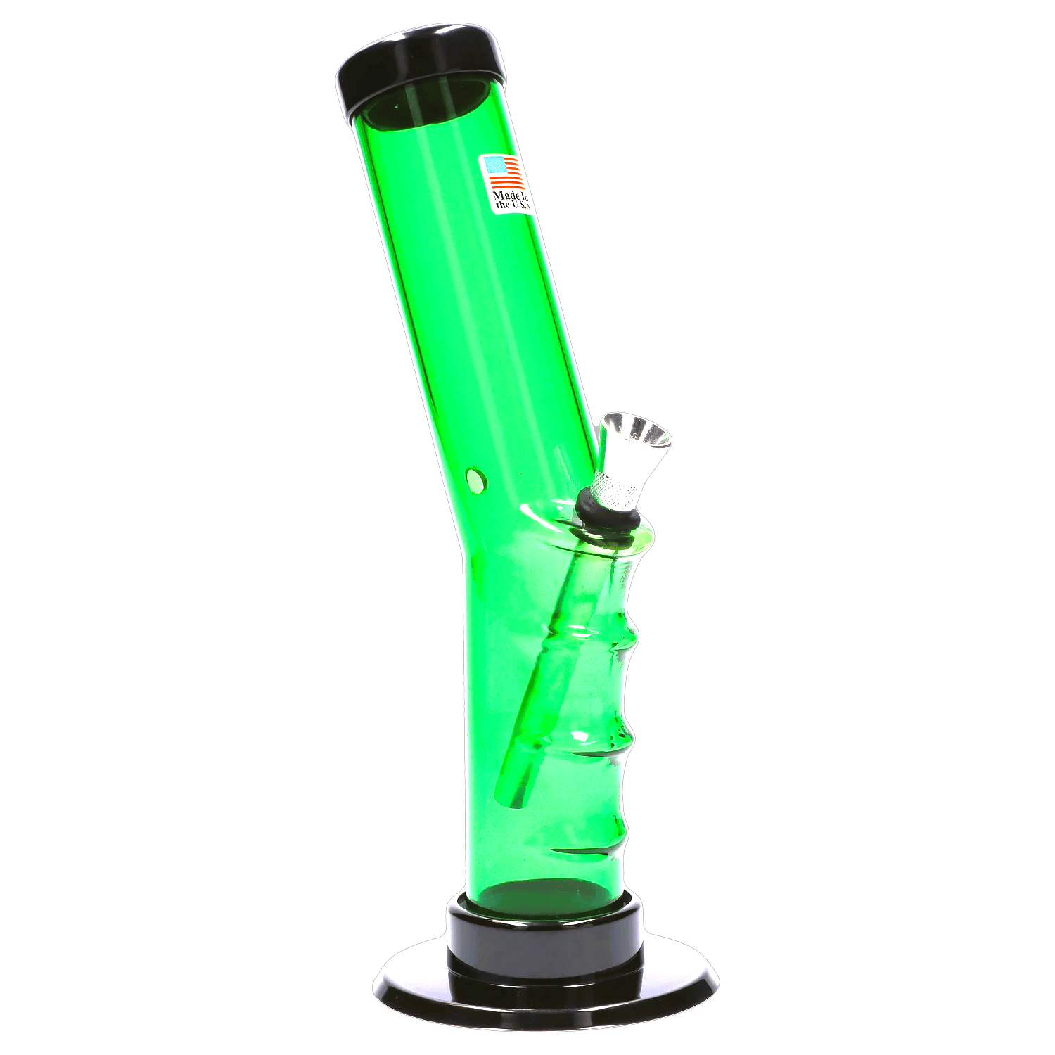 JM Plastic Water Pipe Light Green JM Plastics Bent Neck Straight Tube with Grip Acrylic Water Pipe - 9 in.