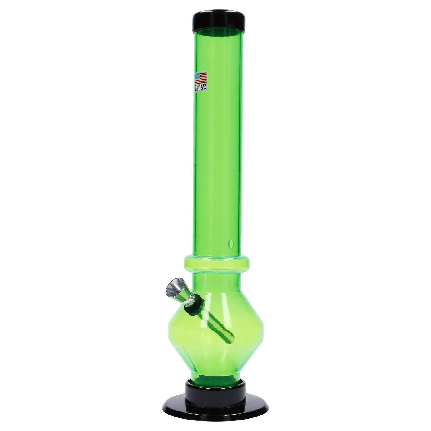 JM Plastic Water Pipe Light Green JM Plastics Diamond Base with Carb Hole Water Pipe - 12 in.