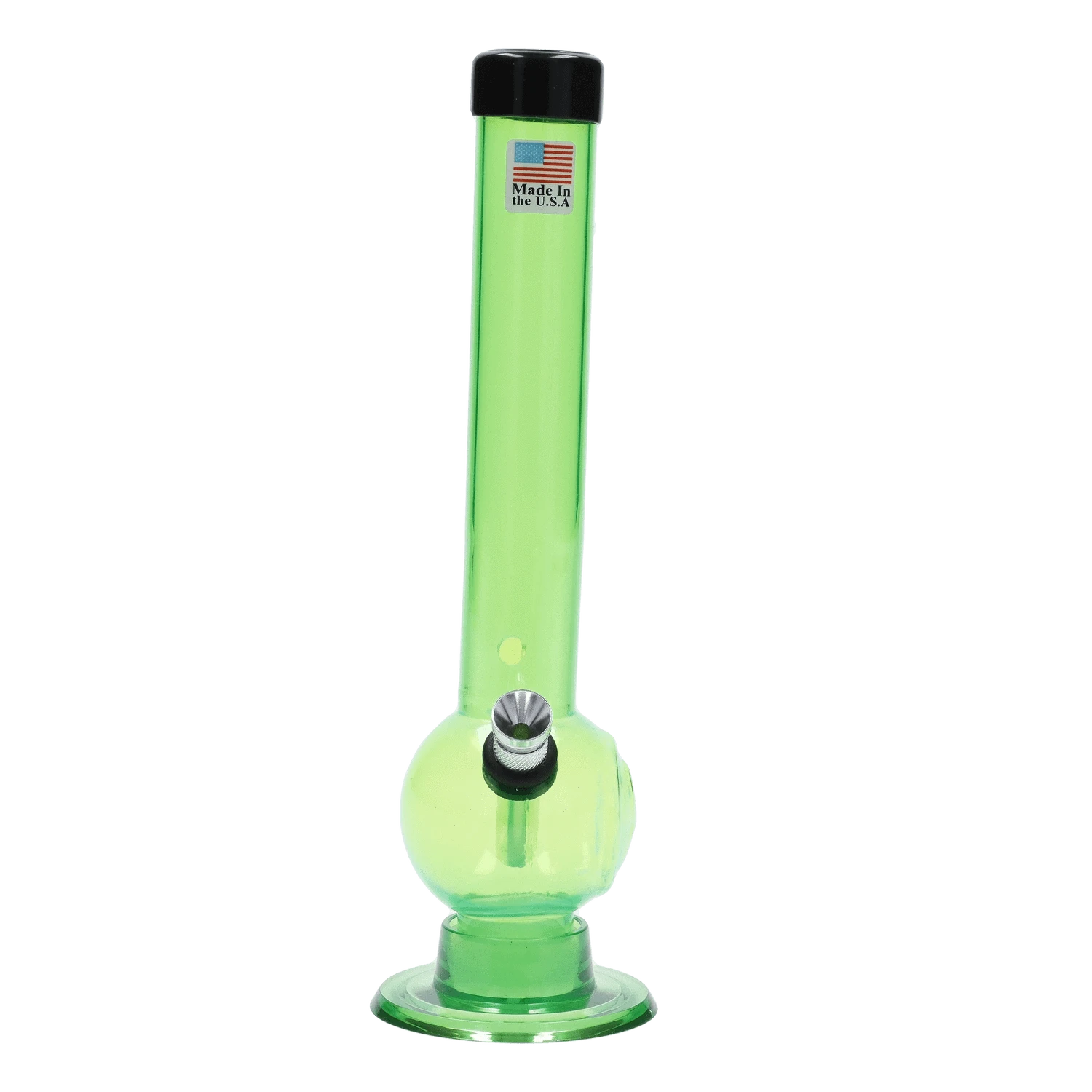 JM Plastic Water Pipe Light Green JM Plastics Magic 8 Ball Base with Carb Hole Acrylic Water Pipe - 8 in.