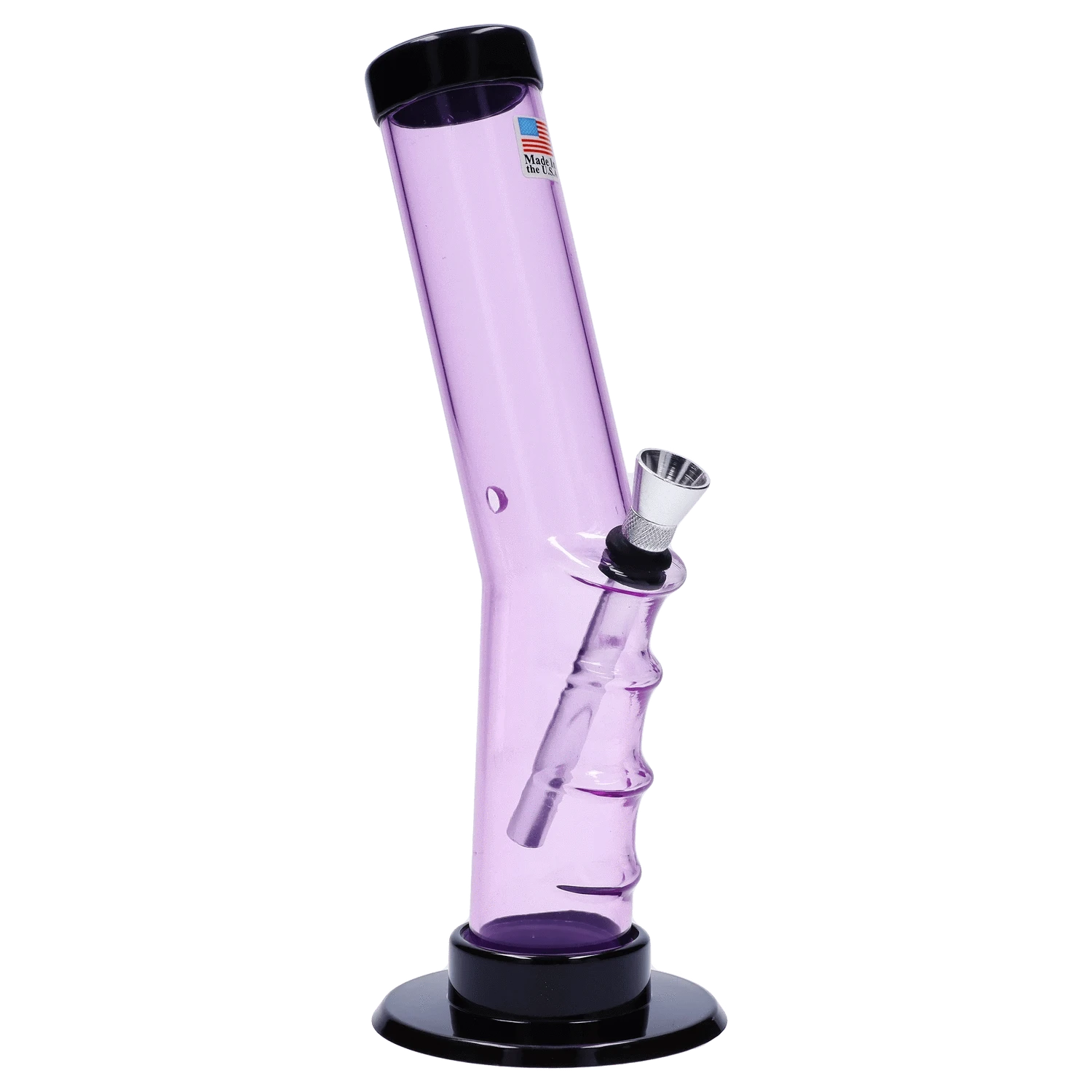 JM Plastic Water Pipe Light Purple JM Plastics Bent Neck Straight Tube with Grip Acrylic Water Pipe - 9 in.
