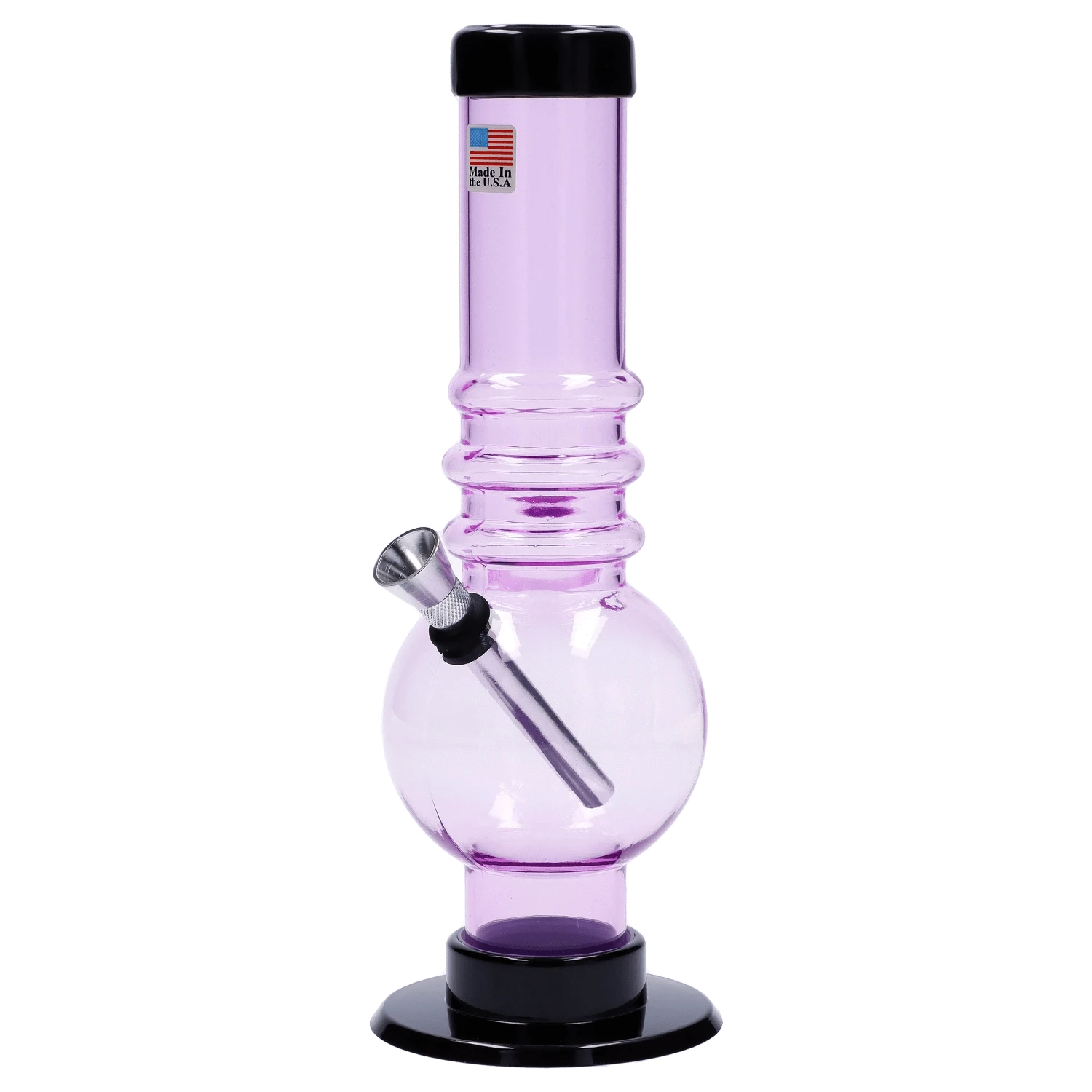 JM Plastic Water Pipe Light Purple JM Plastics Bubble Base with Grip Acrylic Water Pipe - 9 in.