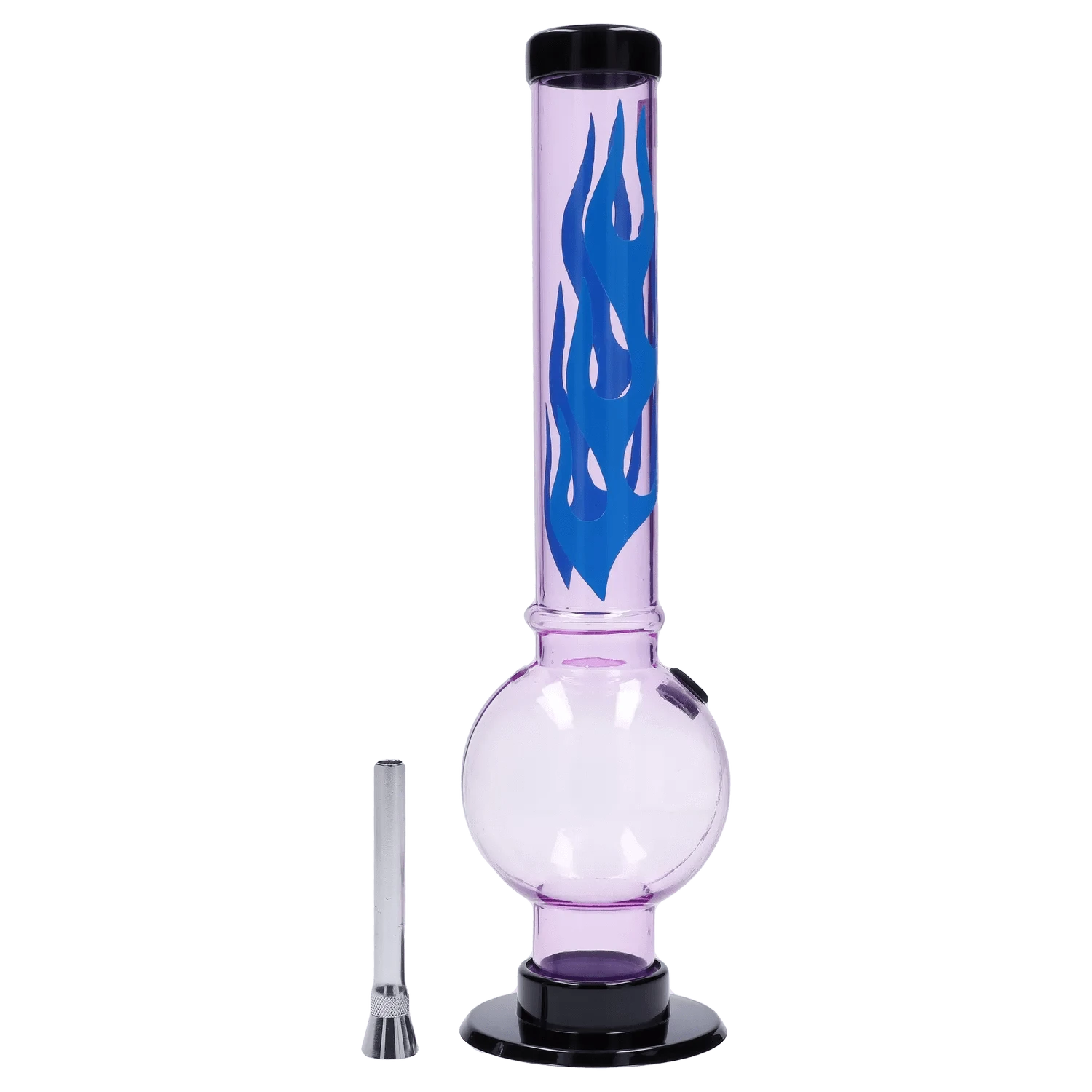 JM Plastic Water Pipe Light Purple JM Plastics Flame Bubble Base Acrylic Water Pipe - 12 in.