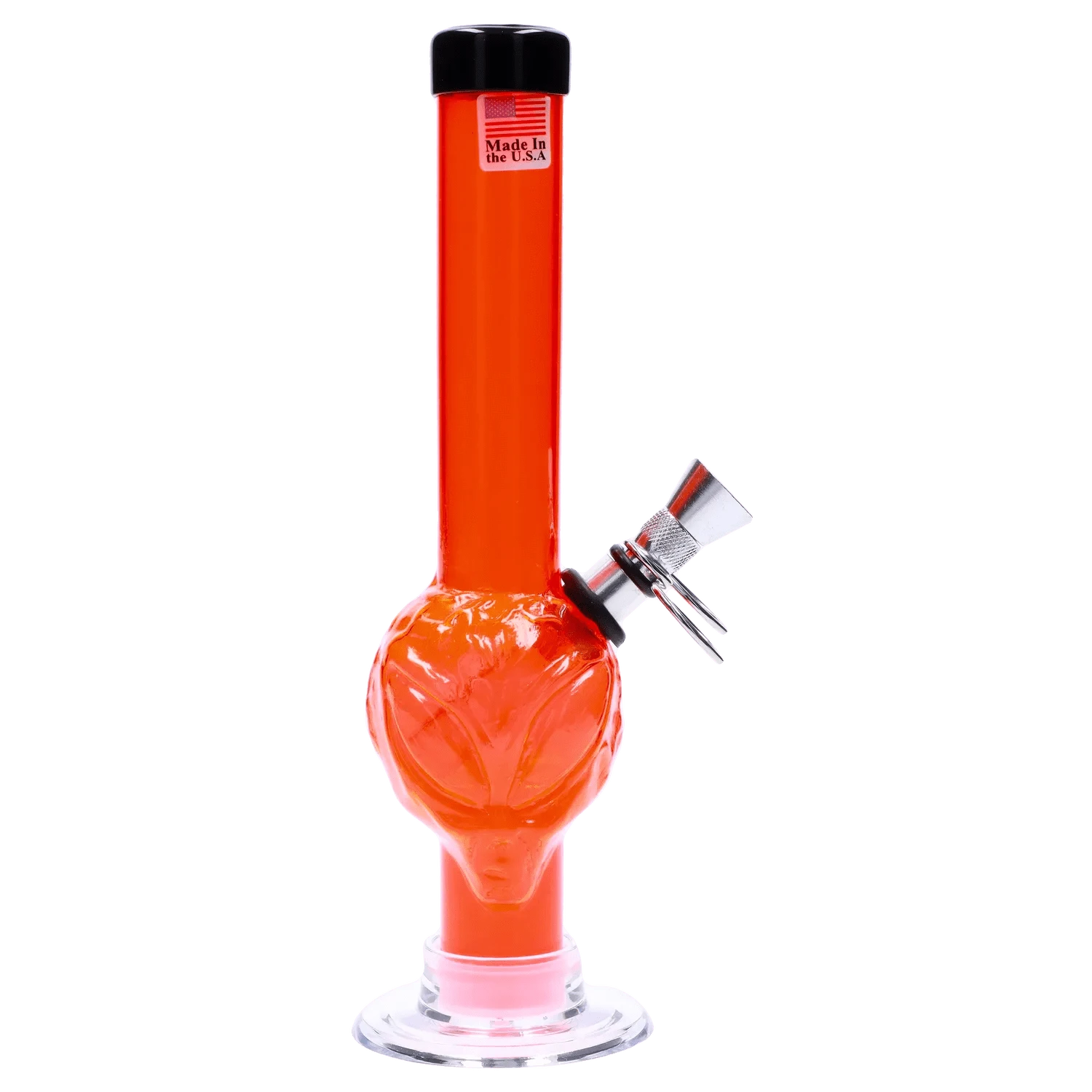 JM Plastic Water Pipe Orange JM Plastics Alien Base with Pull Slide Acrylic Water Pipe - 8 in.