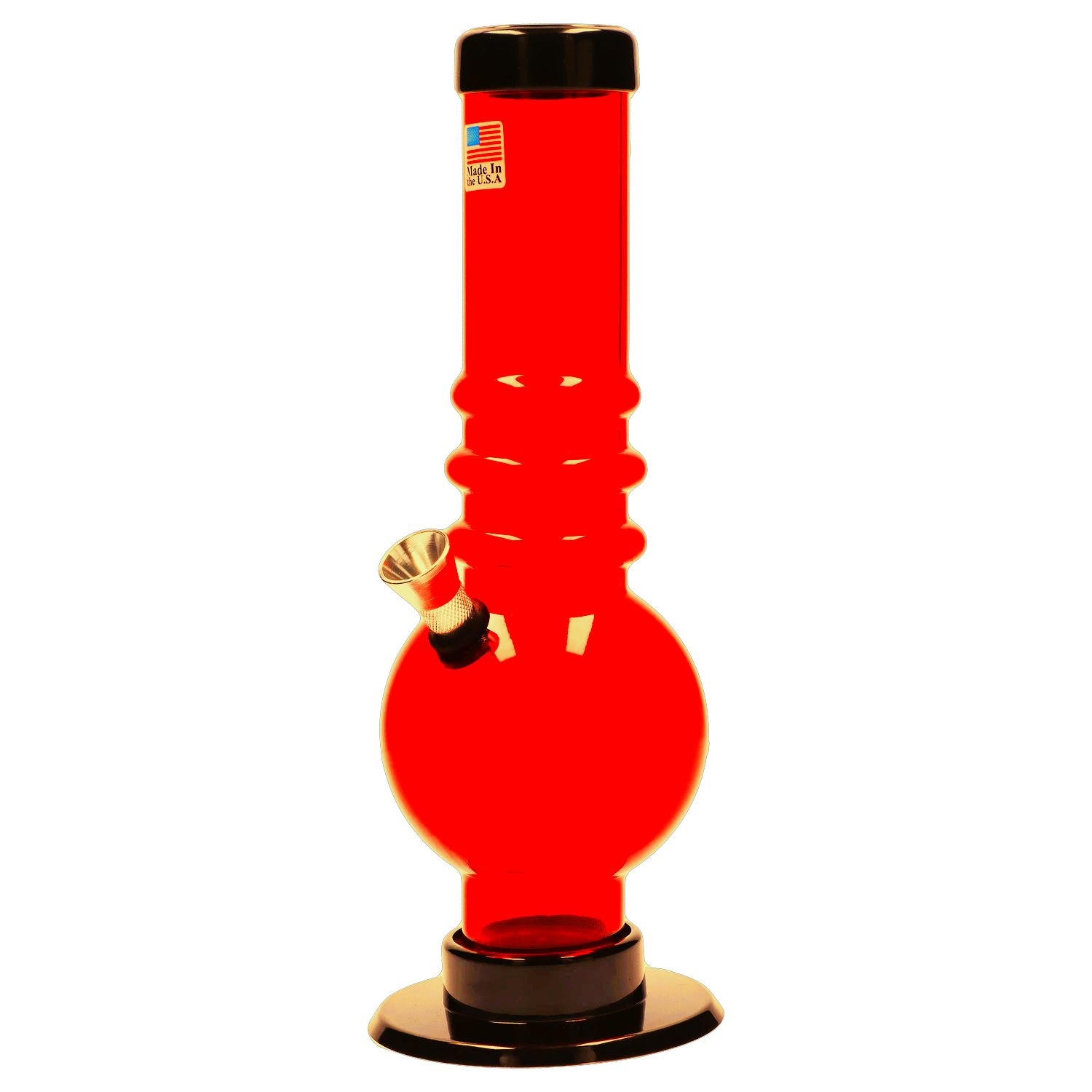 JM Plastic Water Pipe Orange JM Plastics Bubble Base with Grip Acrylic Water Pipe - 9 in.