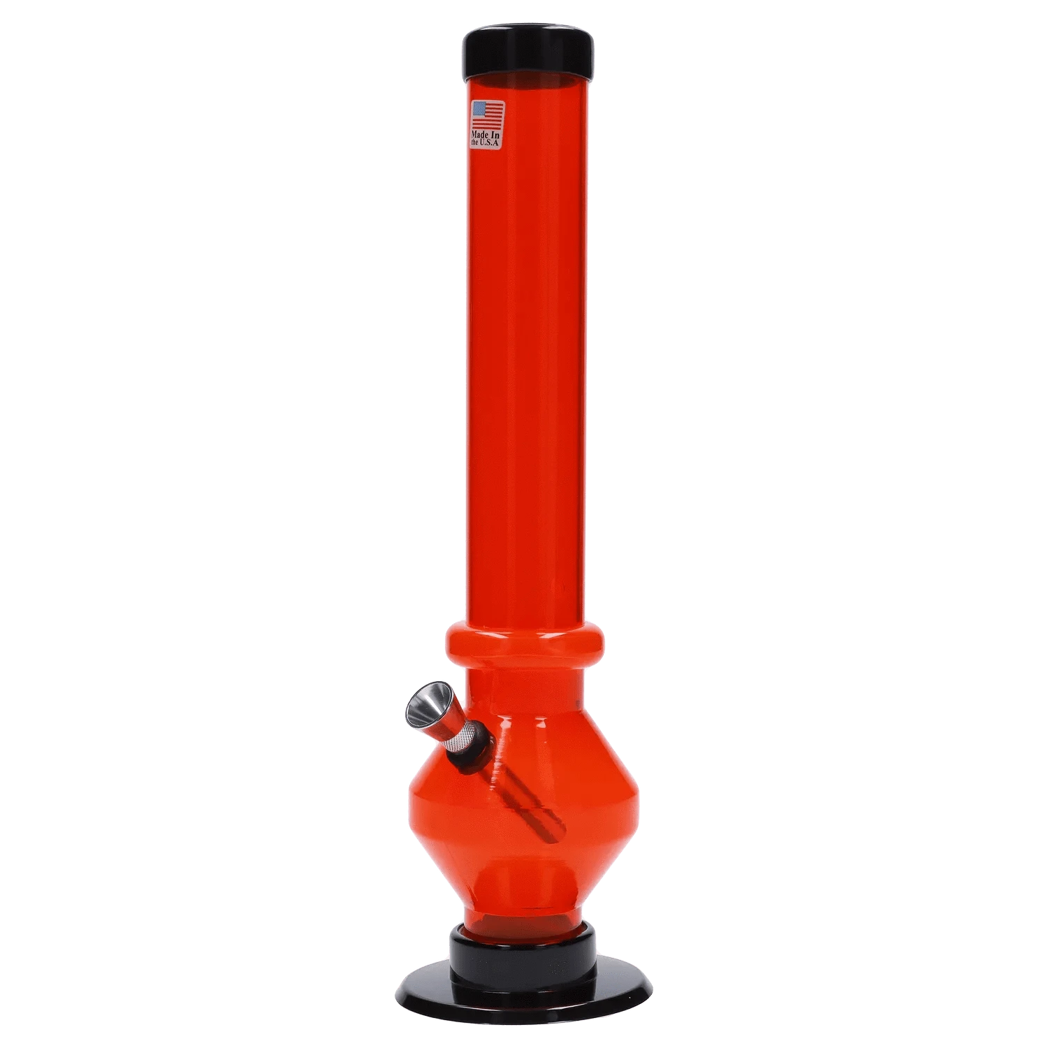JM Plastic Water Pipe Orange JM Plastics Diamond Base with Carb Hole Water Pipe - 12 in.