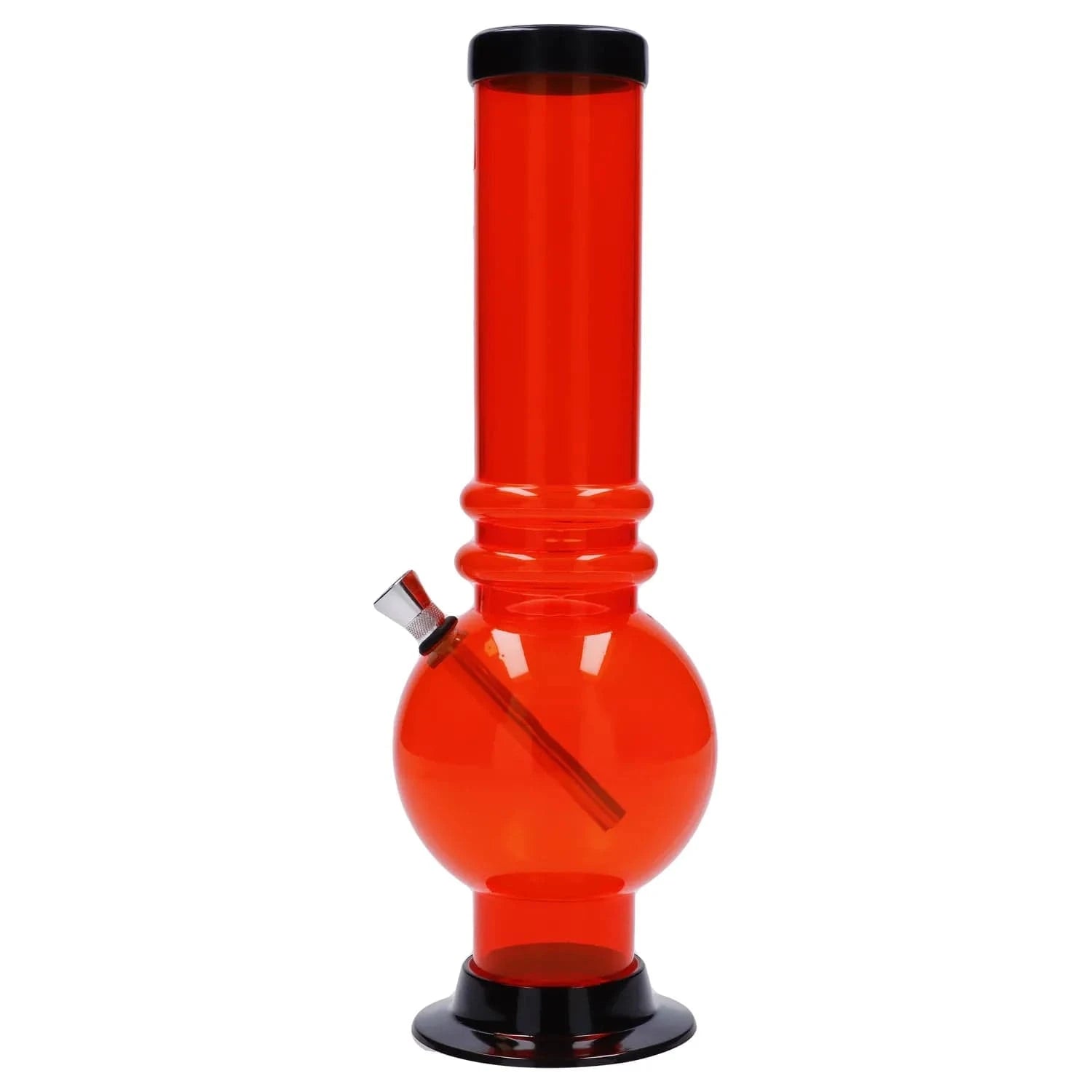 JM Plastic Water Pipe Orange JM Plastics Large Bubble Base with Grip Acrylic Water Pipe - 12 in.