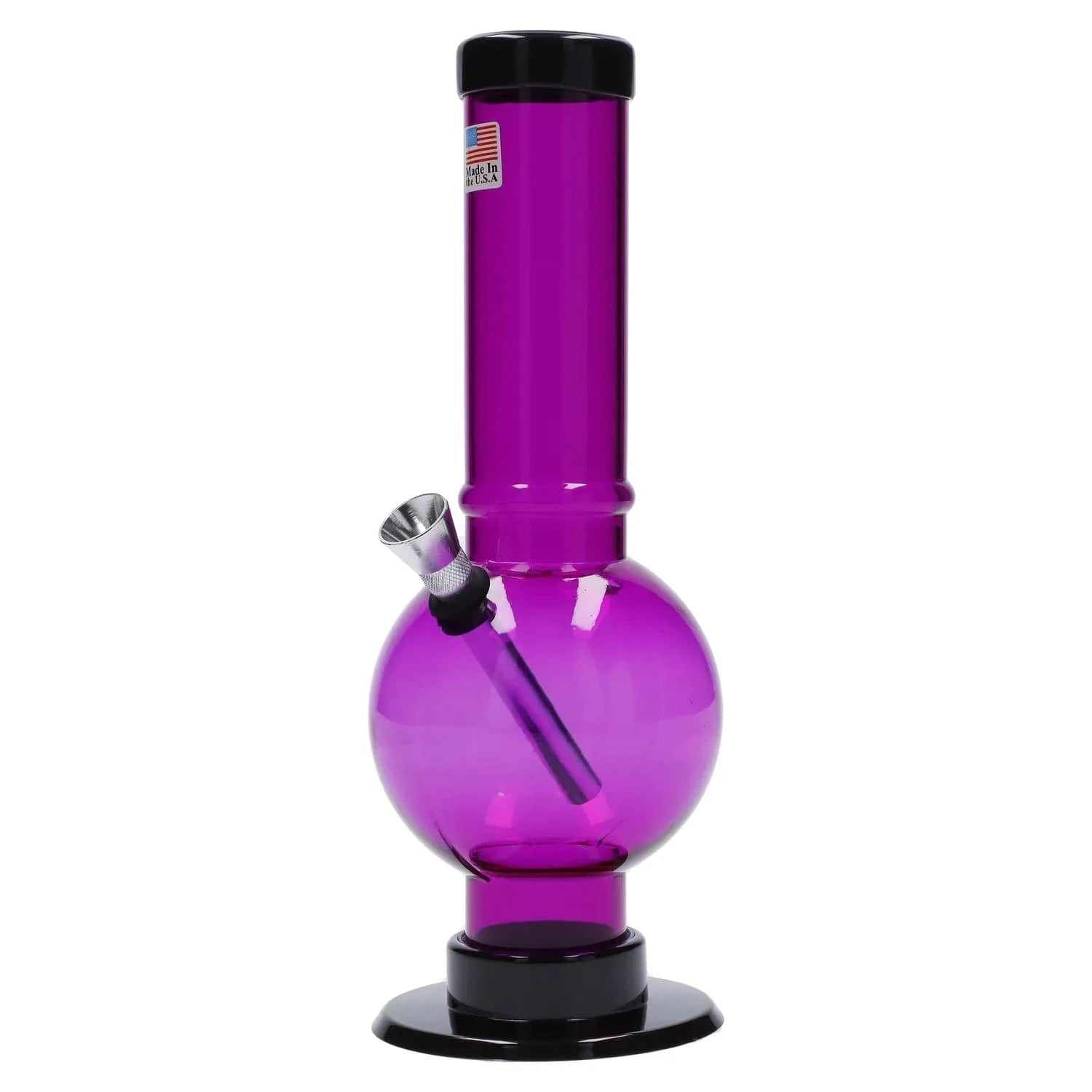 JM Plastic Water Pipe Purple JM Plastics Bubble Base with Carb Hole Acrylic Water Pipe - 9 in.