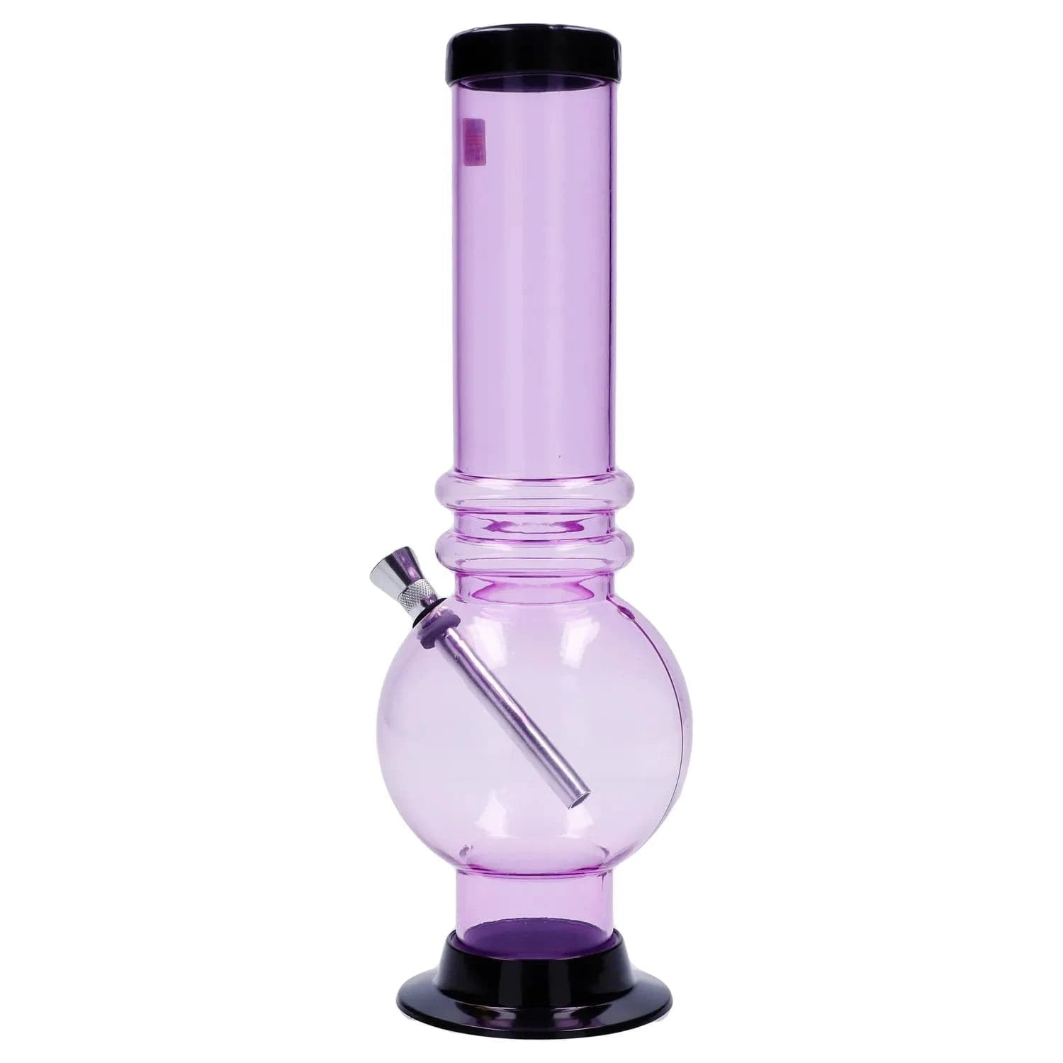 JM Plastic Water Pipe Purple Tinted Clear JM Plastics Large Bubble Base with Grip Acrylic Water Pipe - 12 in.