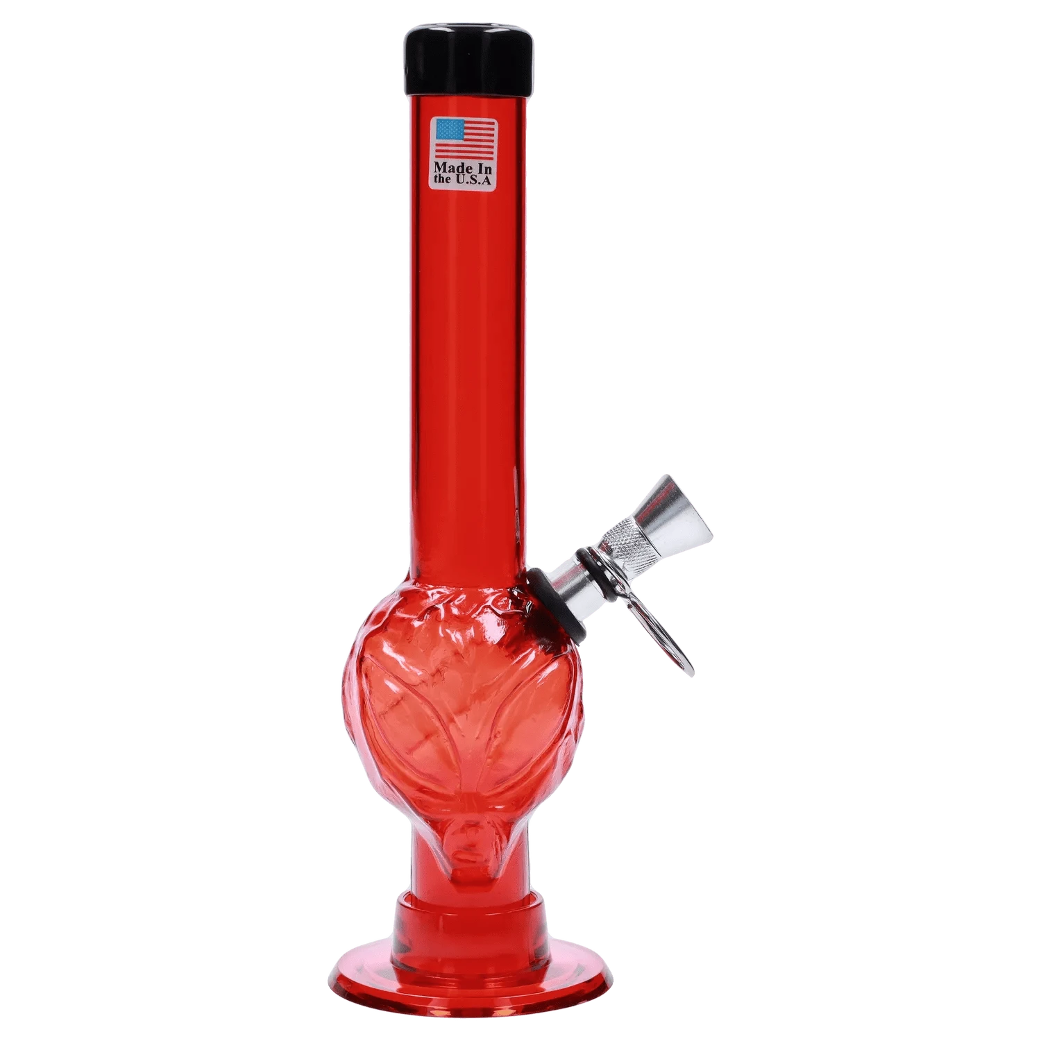 JM Plastic Water Pipe Red JM Plastics Alien Base with Pull Slide Acrylic Water Pipe - 8 in.