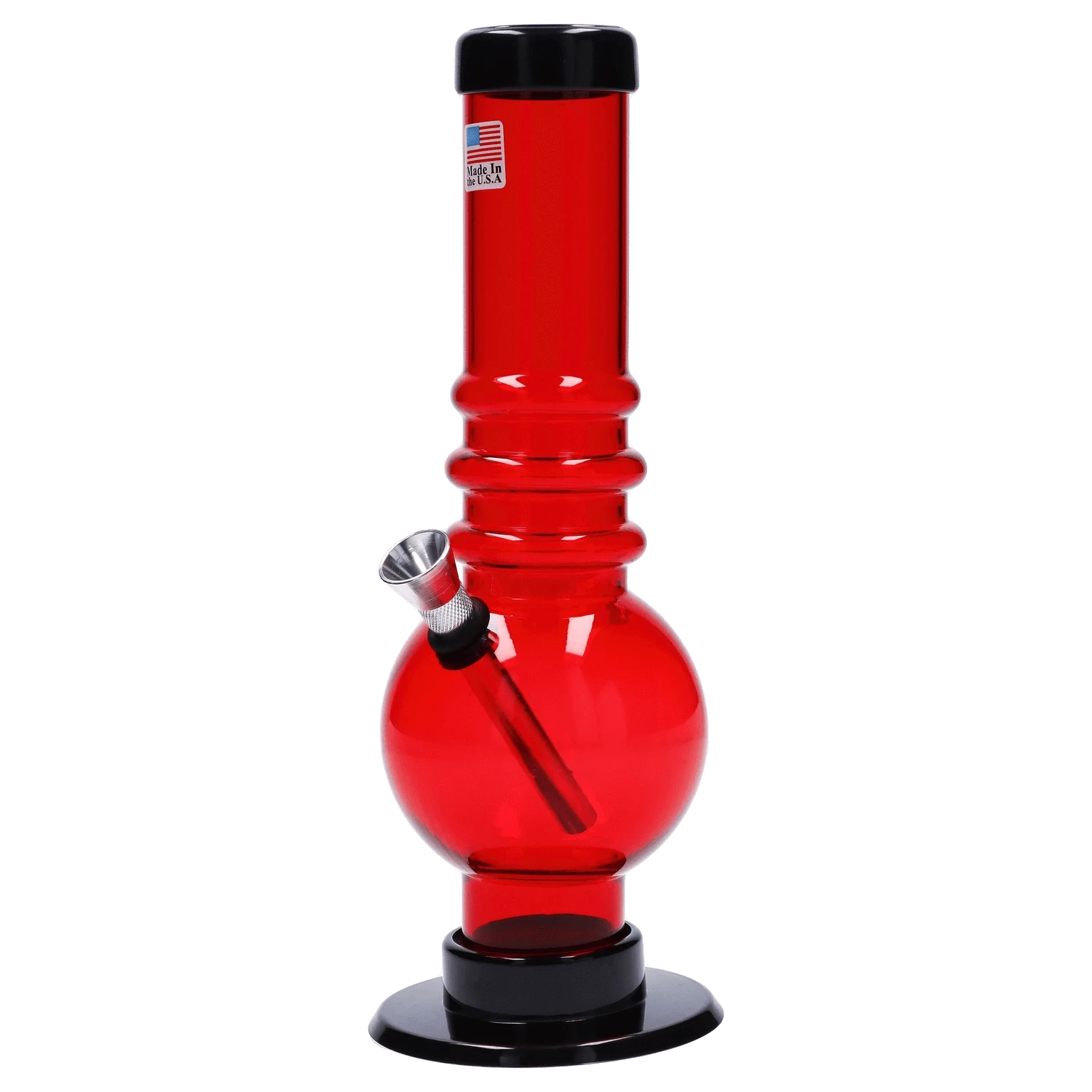 JM Plastic Water Pipe Red JM Plastics Bubble Base with Grip Acrylic Water Pipe - 9 in.