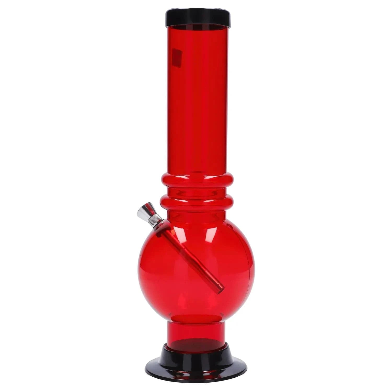 JM Plastic Water Pipe Red JM Plastics Large Bubble Base with Grip Acrylic Water Pipe - 12 in.