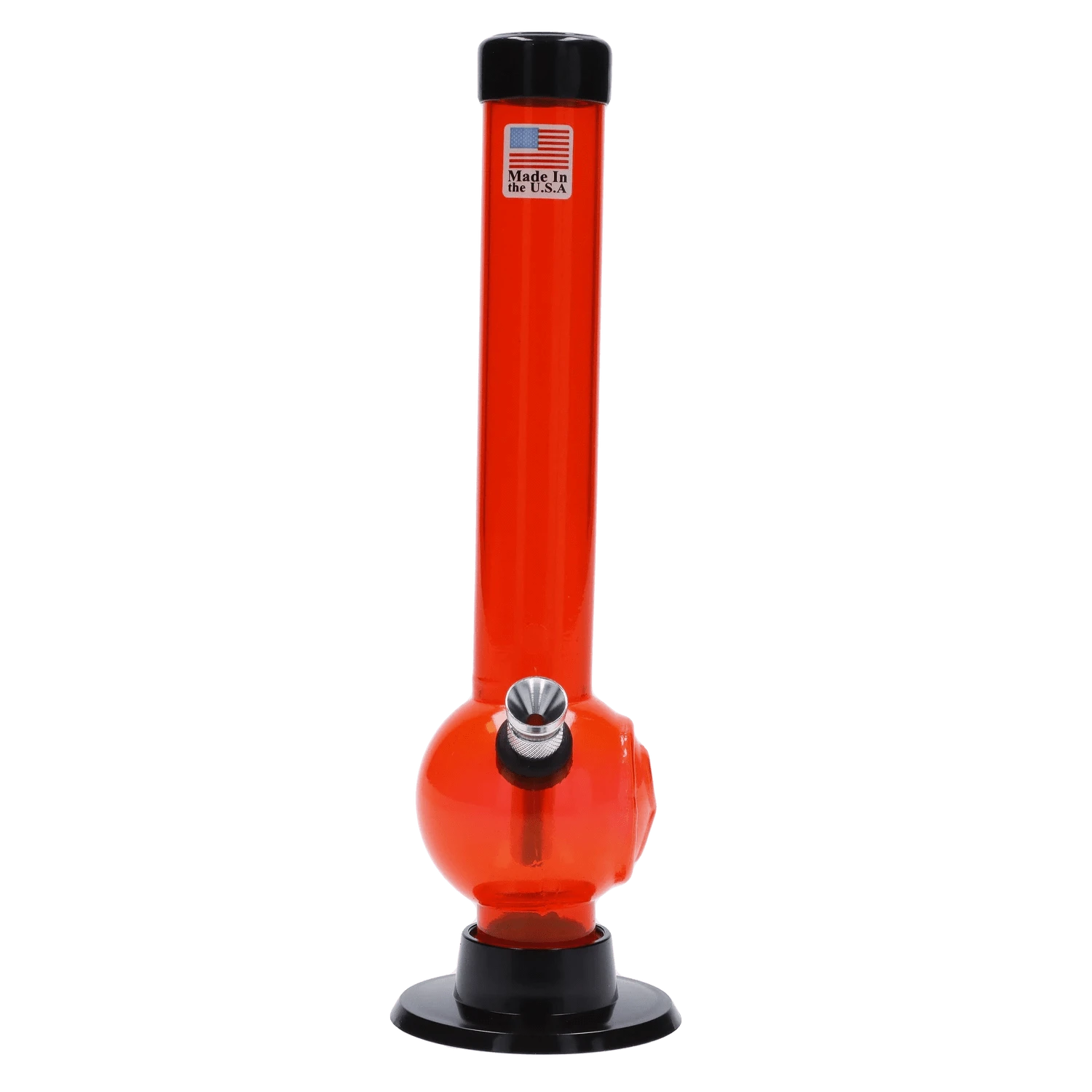 JM Plastic Water Pipe Red JM Plastics Magic 8 Ball Base with Carb Hole Acrylic Water Pipe - 8 in.