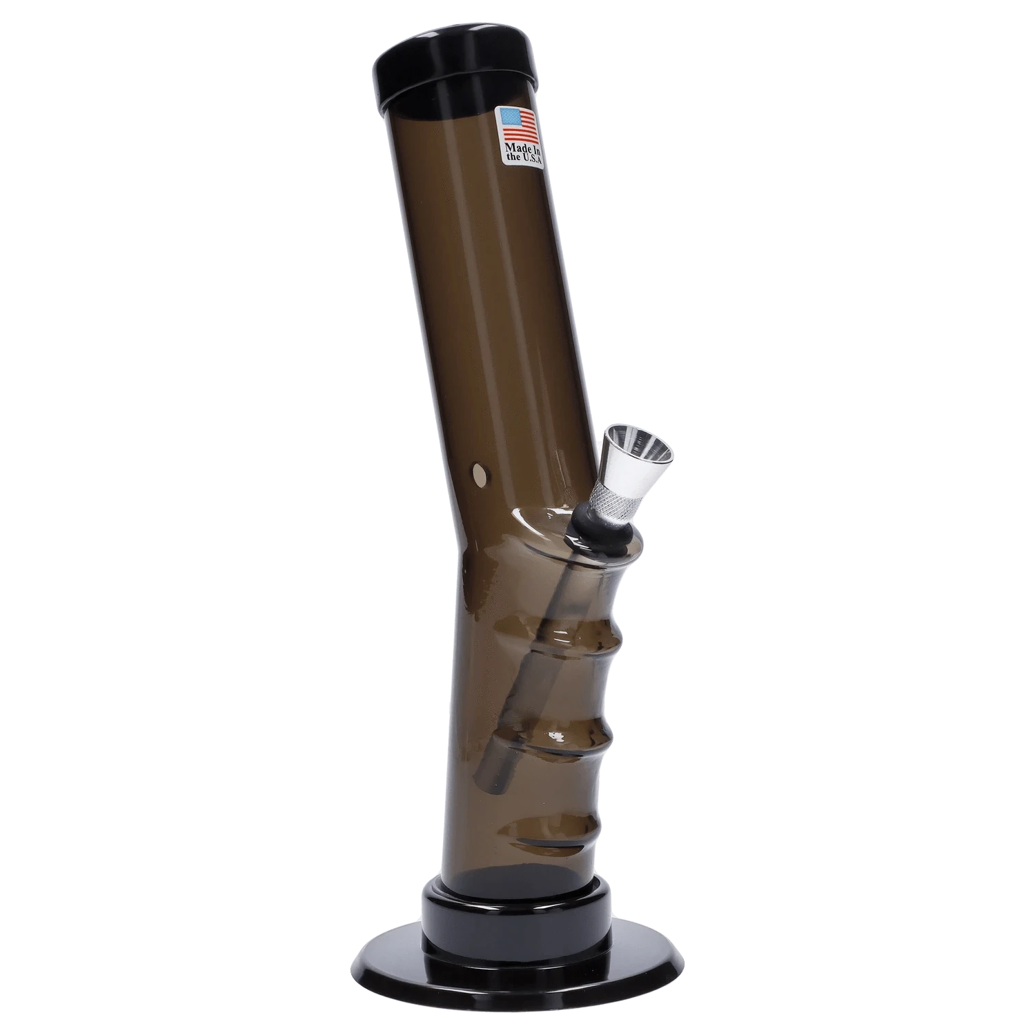 JM Plastic Water Pipe Smoke JM Plastics Bent Neck Straight Tube with Grip Acrylic Water Pipe - 9 in.