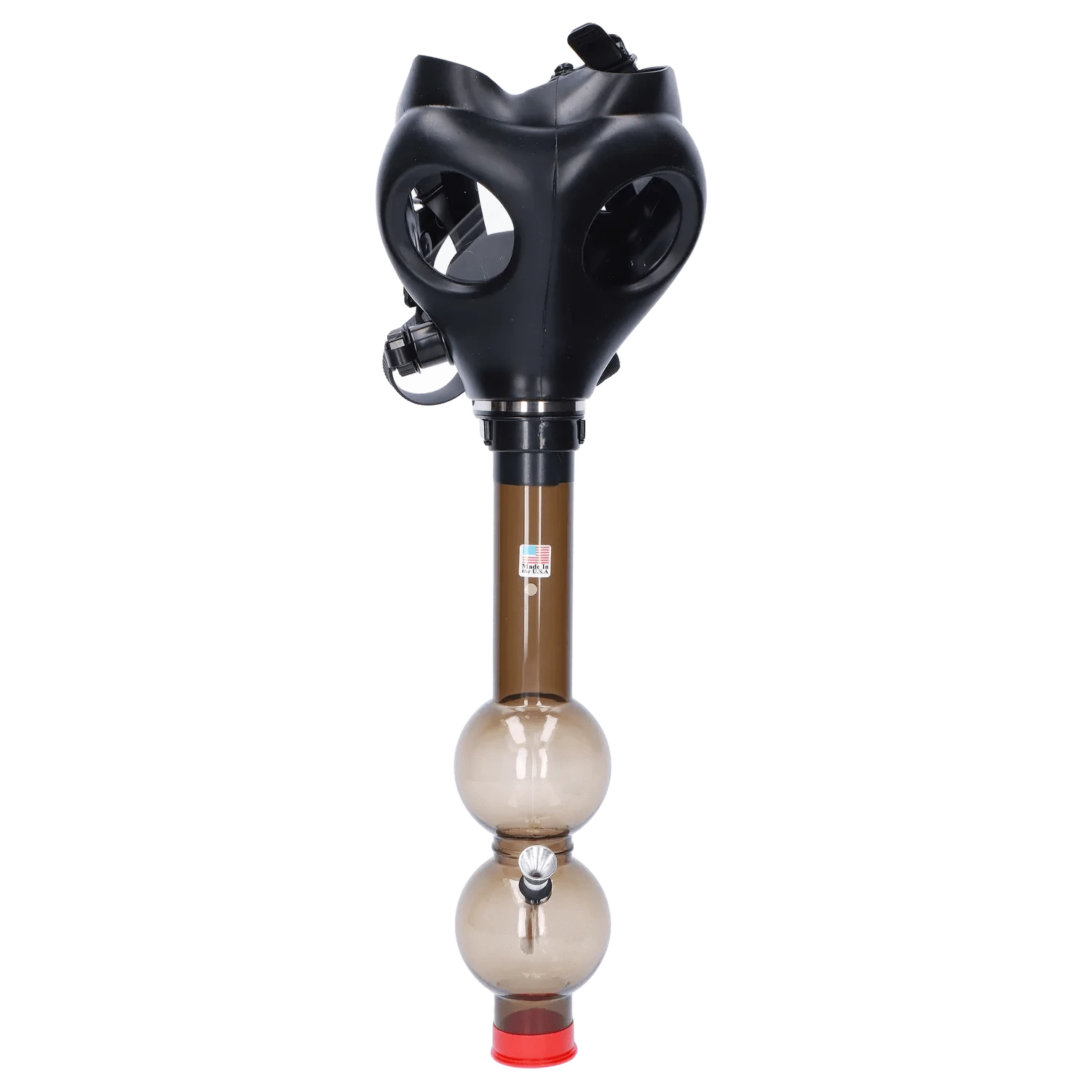 JM Plastic Water Pipe Smoke JM Plastics Black Gas Mask with Bright Acrylic Water Pipe