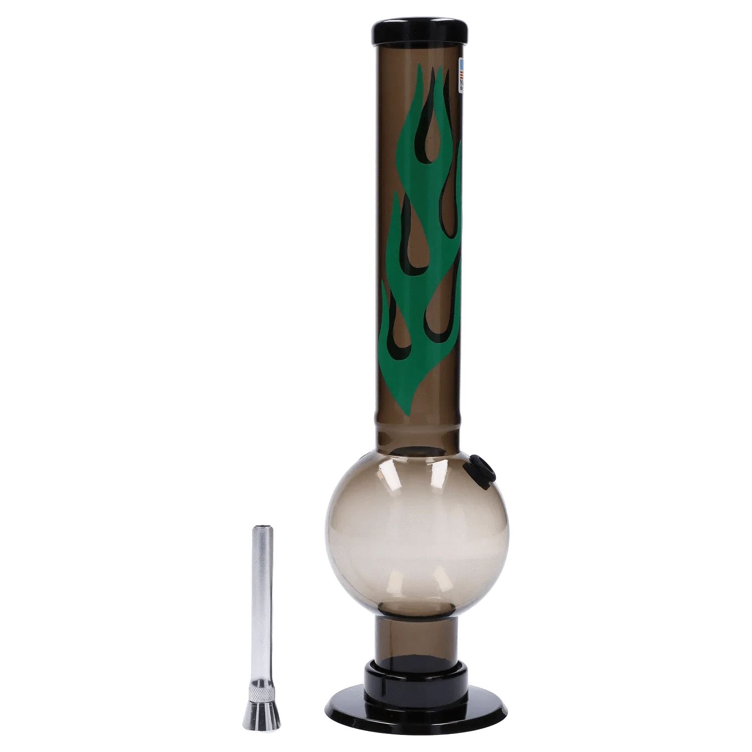 JM Plastic Water Pipe Smoke JM Plastics Flame Bubble Base Acrylic Water Pipe - 12 in.