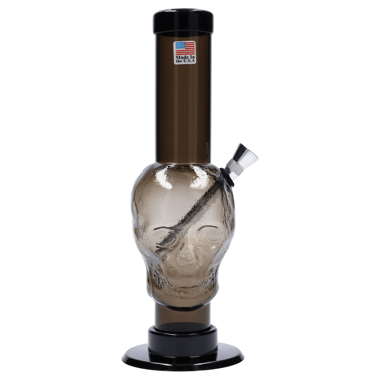 JM Plastic Water Pipe Smoke JM Plastics Skull Base with Carb Hole Acrylic Water Pipe - 9 in.