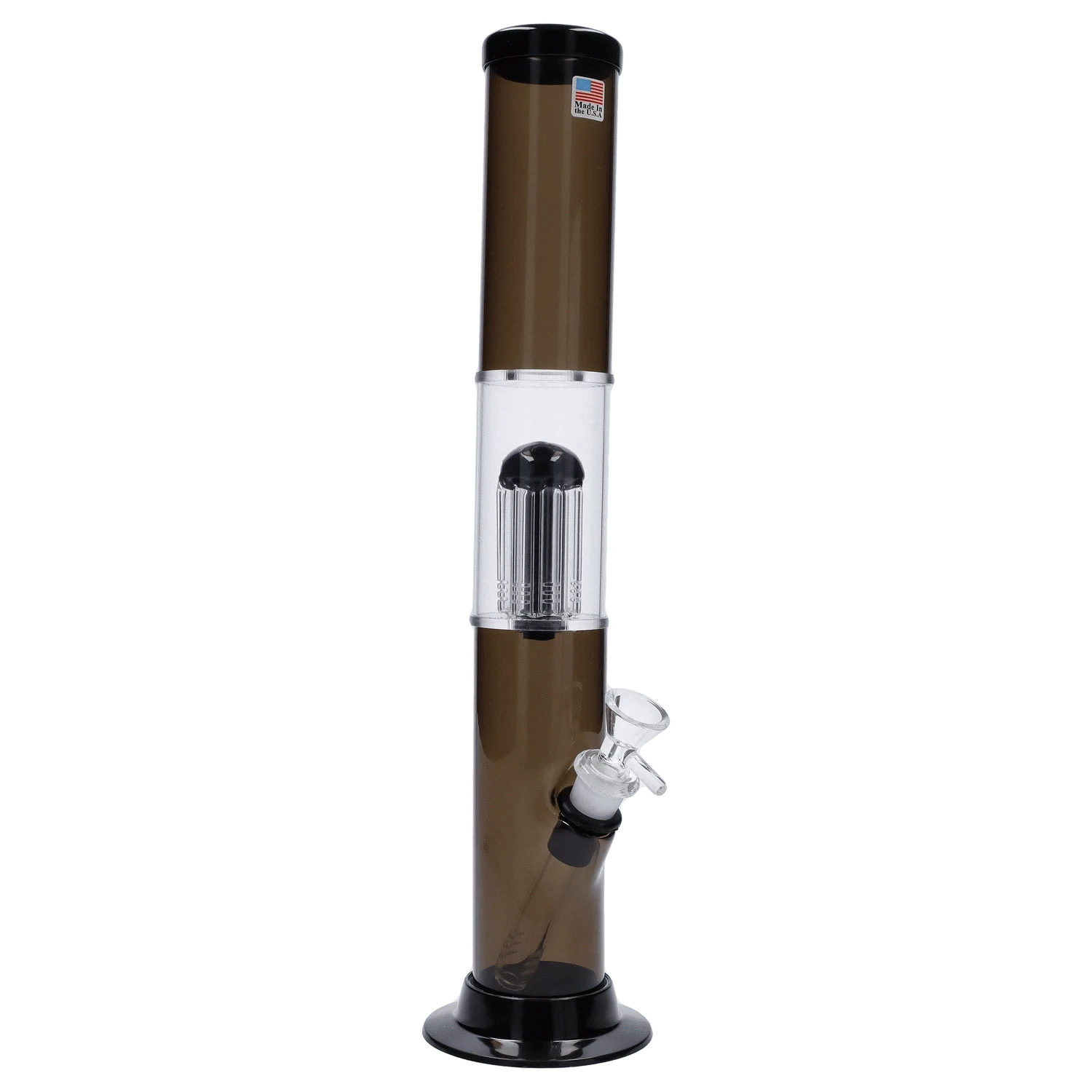 JM Plastic Water Pipe Smoke JM Plastics Straight Tube with Glass Perc Acrylic Water Pipe