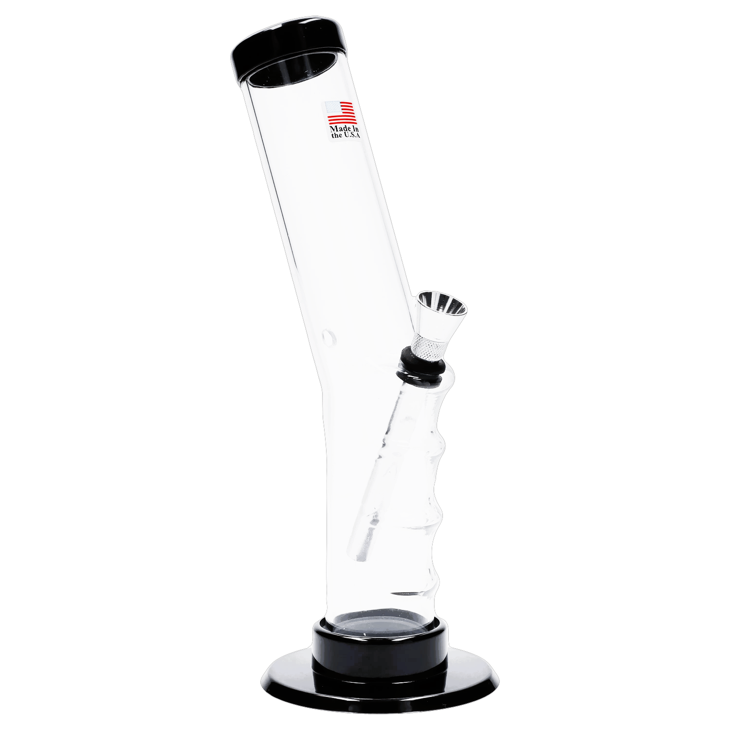 JM Plastic Water Pipe Solid White JM Plastics Bent Neck Straight Tube with Grip Acrylic Water Pipe - 9 in.