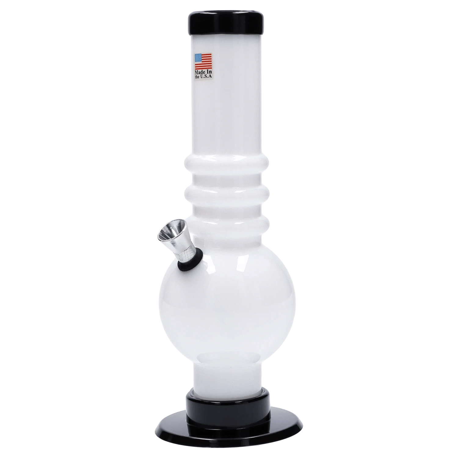 JM Plastic Water Pipe Solid White JM Plastics Bubble Base with Grip Acrylic Water Pipe - 9 in.