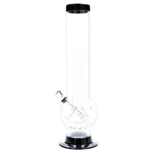 JM Plastic Water Pipe Solid White JM Plastics Evil Eye Pyramid Bubble Base Acrylic Water Pipe - 12 in.