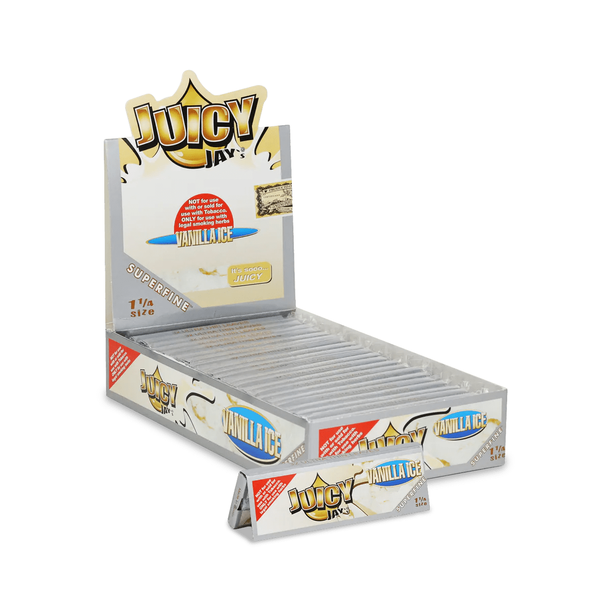 Juicy Jay Rolling Paper Vanilla Ice / Box of 24 Super Fine Rolling Papers