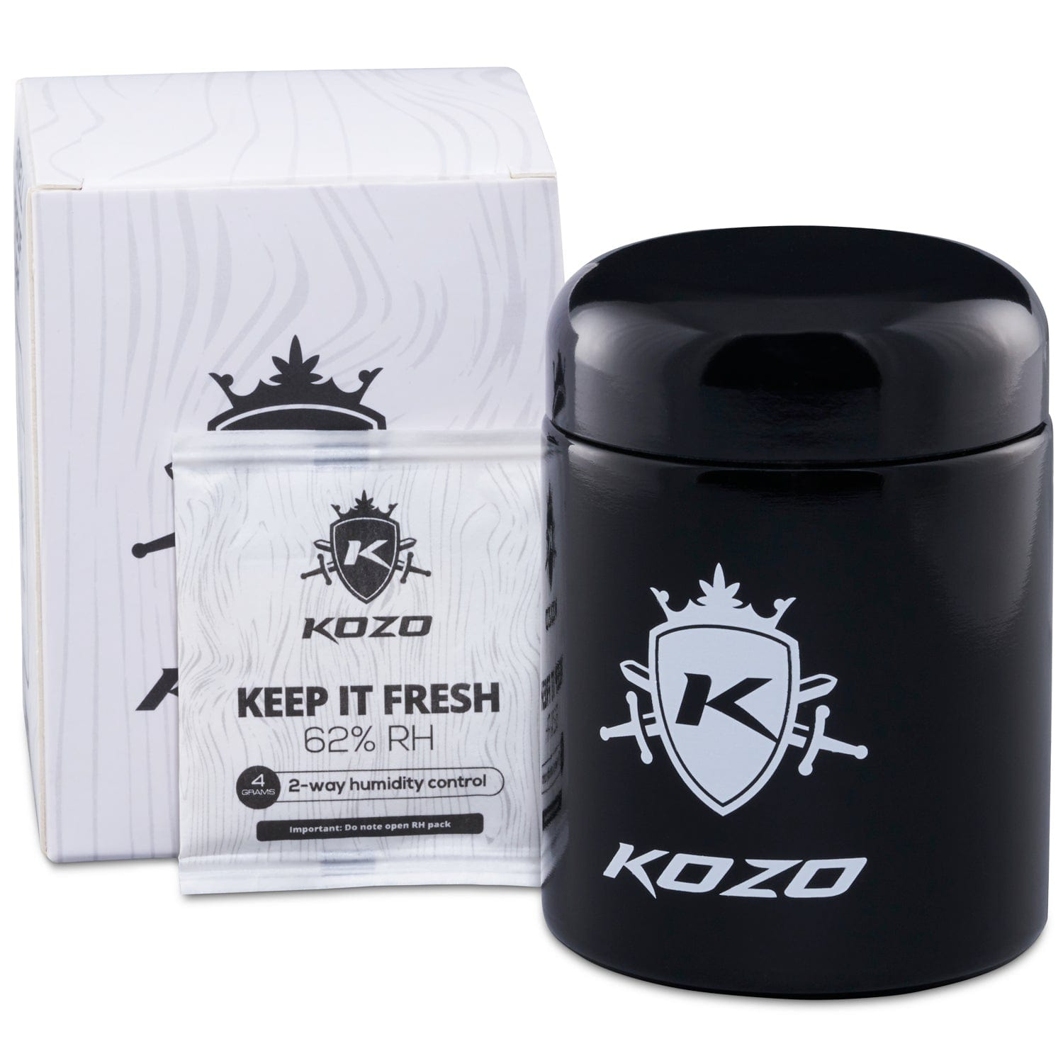Kozo Odor Proof Jars Black Glass jars - 1/2 OZ