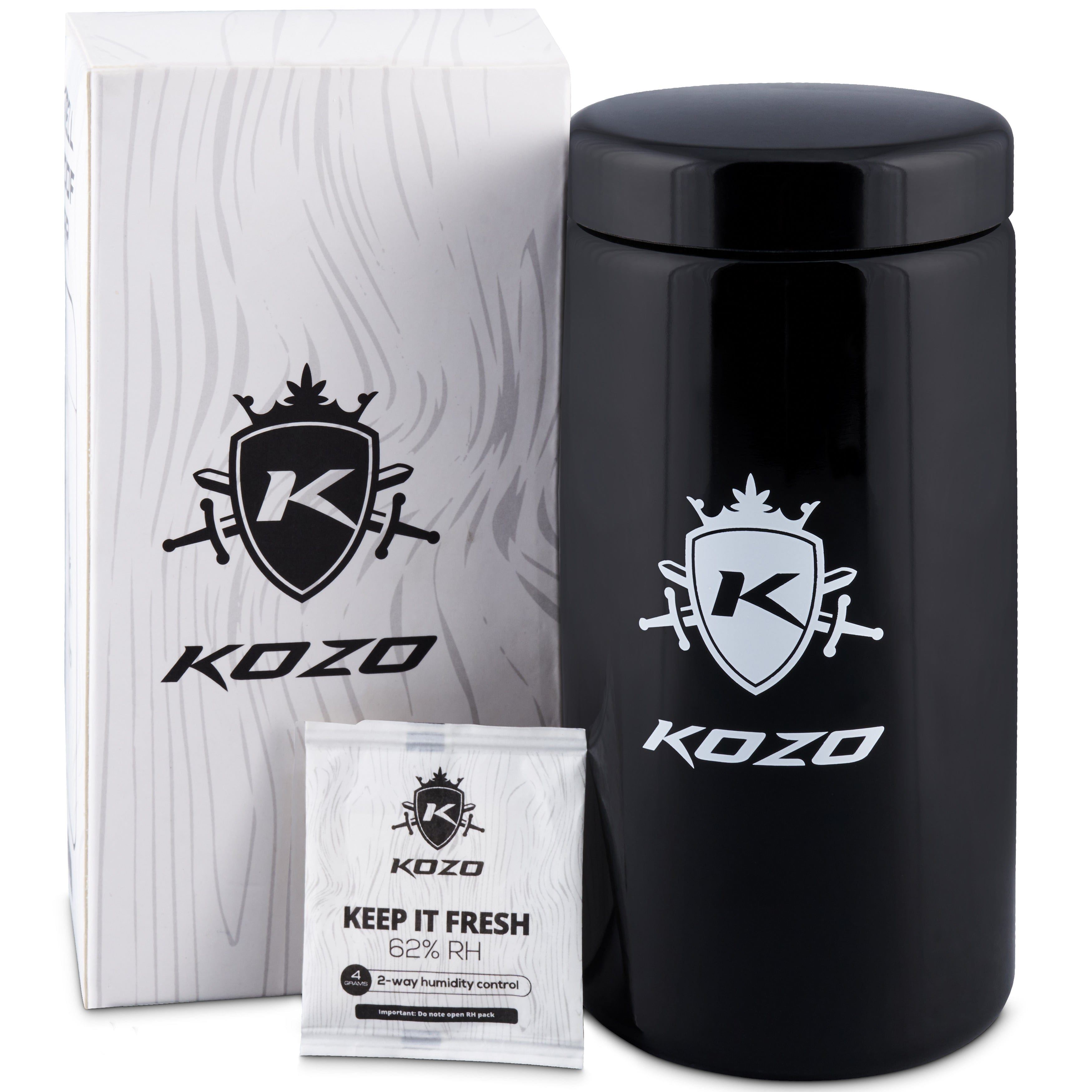 Kozo Odor Proof Jars Black Glass jars - 2 OZ