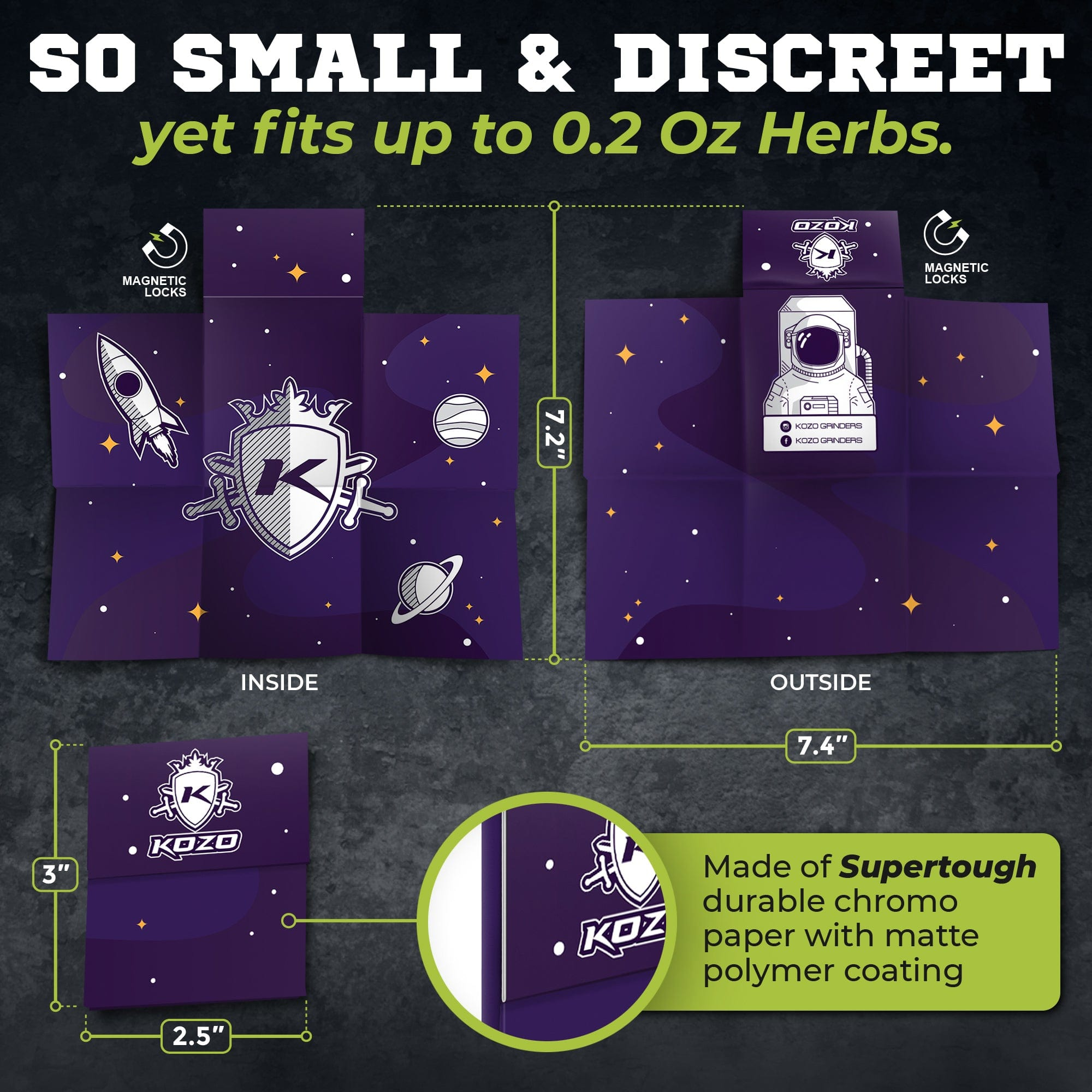 Kozo Rolling Tray Purple Case on it - Portable tray