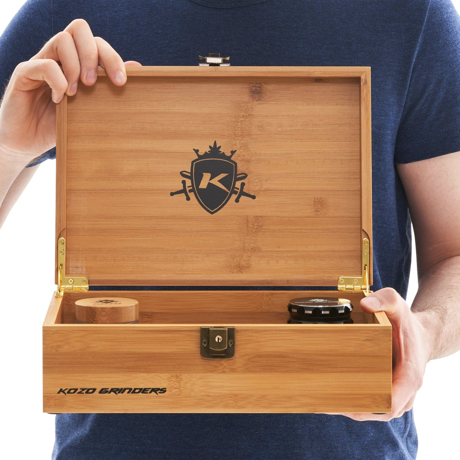 Kozo Stash Box Wood Kozo Wooden stash box - Hinges Top