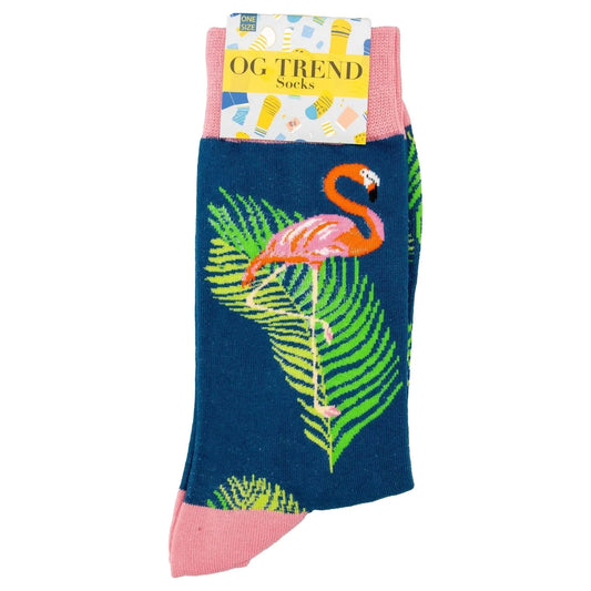 OG Trend Apparel Flamingo Leaf Socks - One Size Fits All
