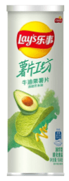 Front view of Lay's Chips - Avocado & Sweet Mustard packaging, displaying a close-up of the flavoring ingredients.