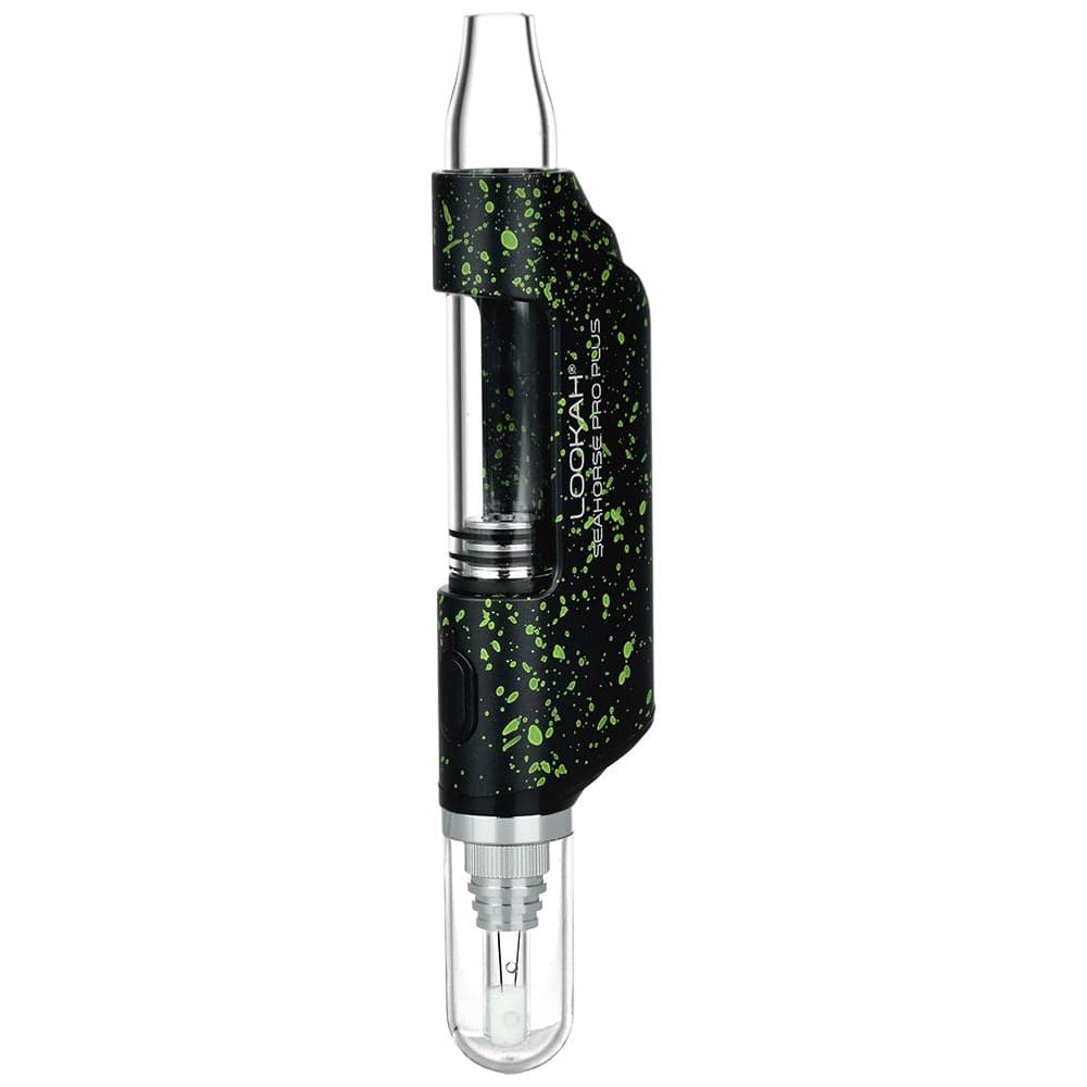 Front view of the Seahorse PRO Plus Electric Dab Pen  Spatter Edition, showcasing its unique speckled pattern and sleek design.