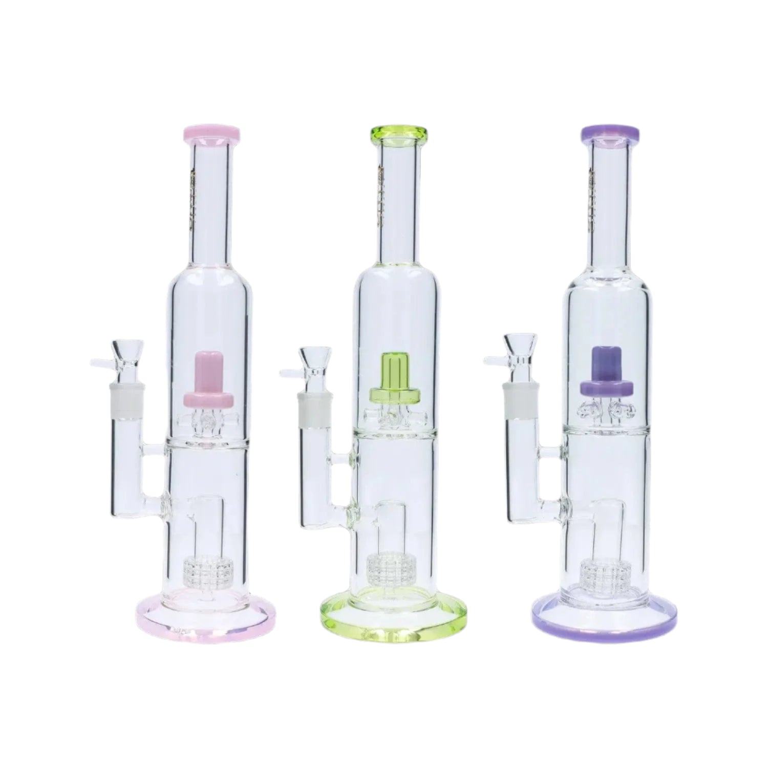 Daily High Club Waterpipe - Herb Dual Perc with Color Accents Water Pipe - 15 in.