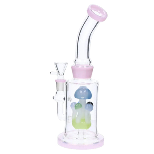 Multi-Mushroom Perc Water Pipe - 9 in.