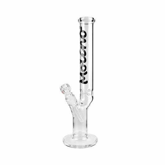 A studio shot of the Dirty Harry 40| a clear glass beaker bong presented at a slight angle against a plain white background.