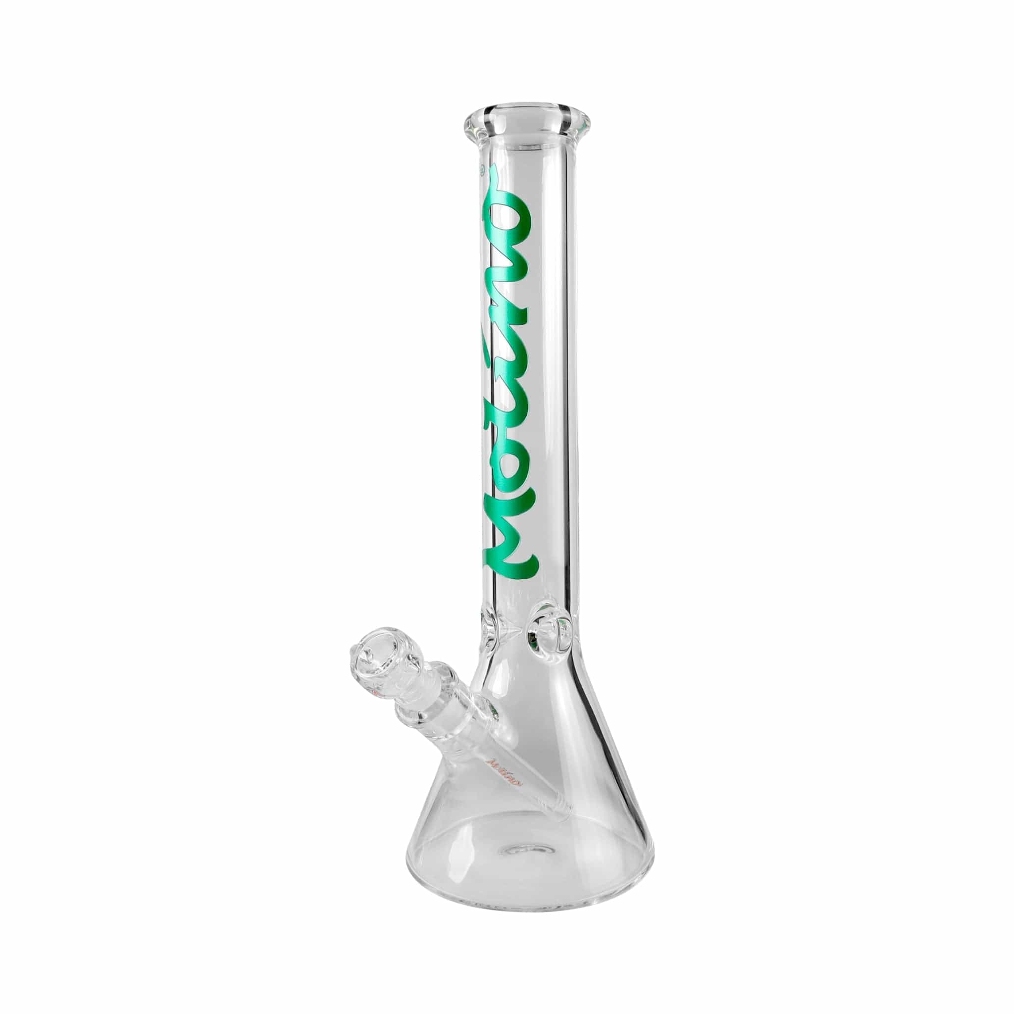 A front view of the 7mm Classic Glass Beaker Bong, showing the clear glass construction and simple beaker shape.