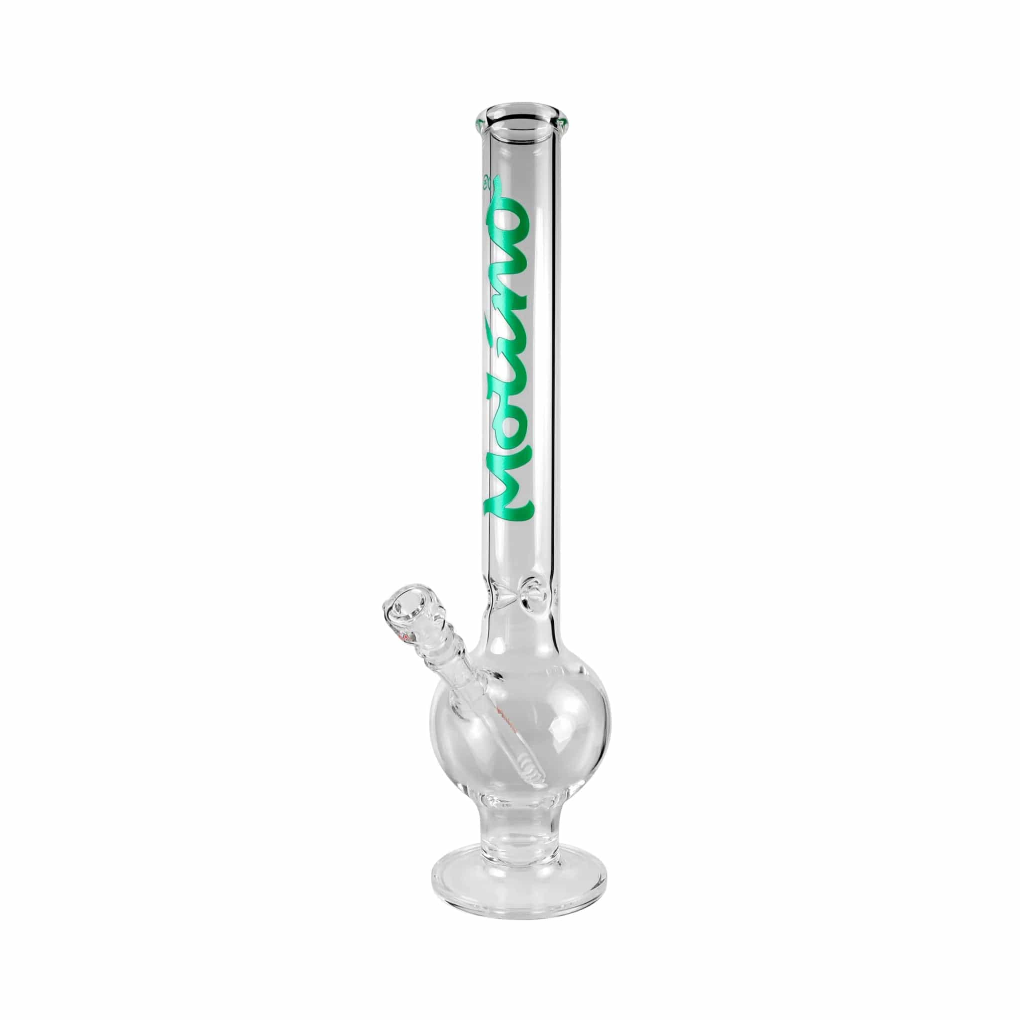 A straight-on view of the New York Straight Tube Bong, showcasing the clear glass tube and simple, cylindrical design.